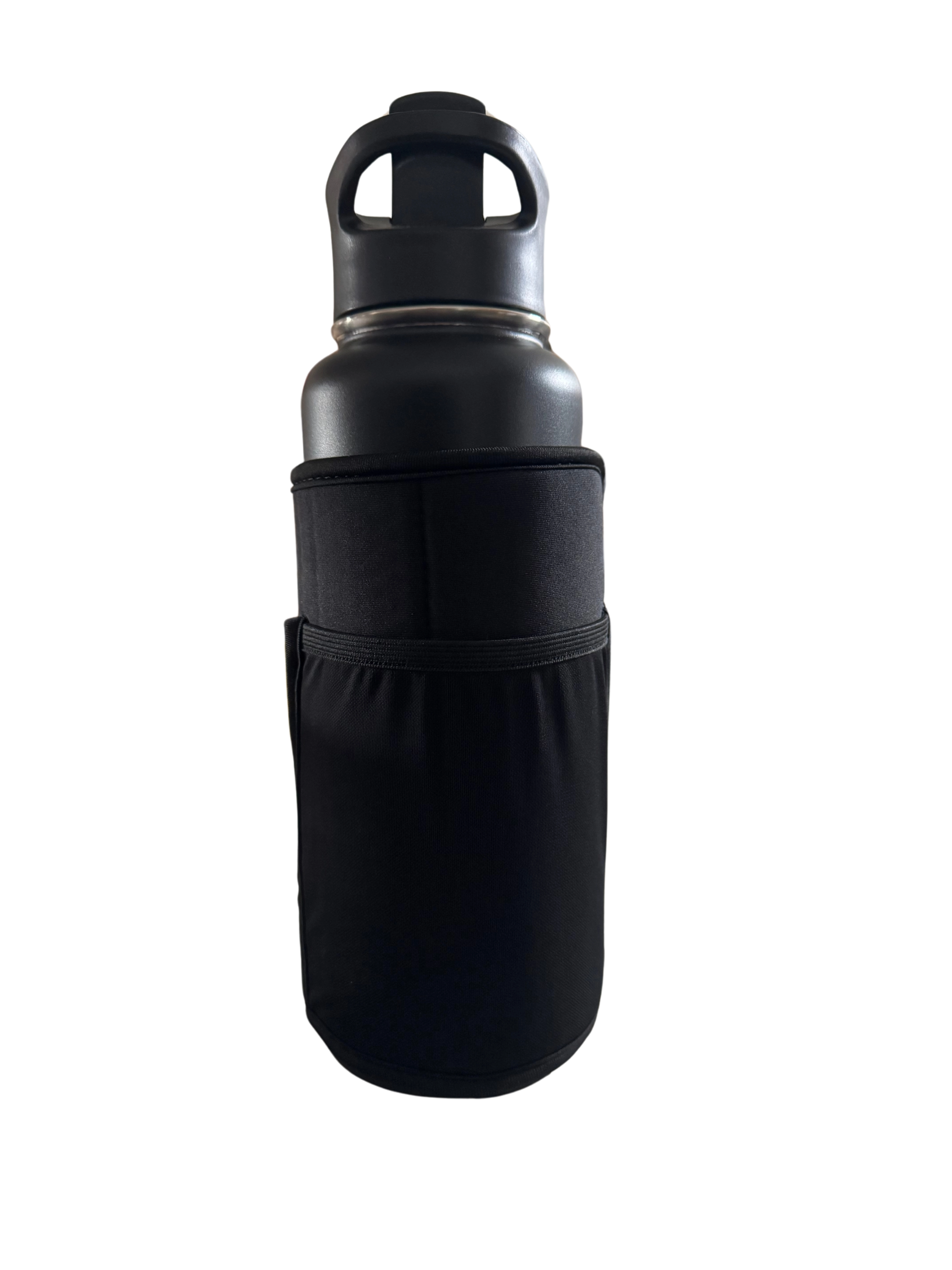 * IN STOCK * 2025 GALLON GEAR STAINLESS STEEL COMBO INSULATED WATER BOTTLE | WITH HANDLE SNAP TOP LID 40 OUNCE | GYM WATER BOTTLE WITH SLEEVE | NEOPRENE SLEEVE WITH CARRYING HANDLE (BLACK/BLACK)