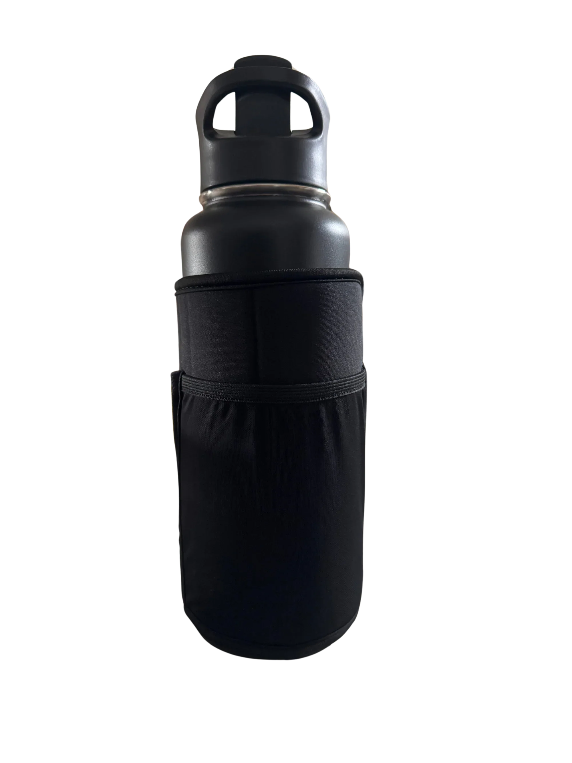 * IN STOCK * 2026 GALLON GEAR STAINLESS STEEL COMBO INSULATED WATER BOTTLE | WITH HANDLE SNAP TOP LID 40 OUNCE | GYM WATER BOTTLE WITH SLEEVE | NEOPRENE SLEEVE WITH CARRYING HANDLE (BLACK BOTTLE/BLACK SLEEVE)