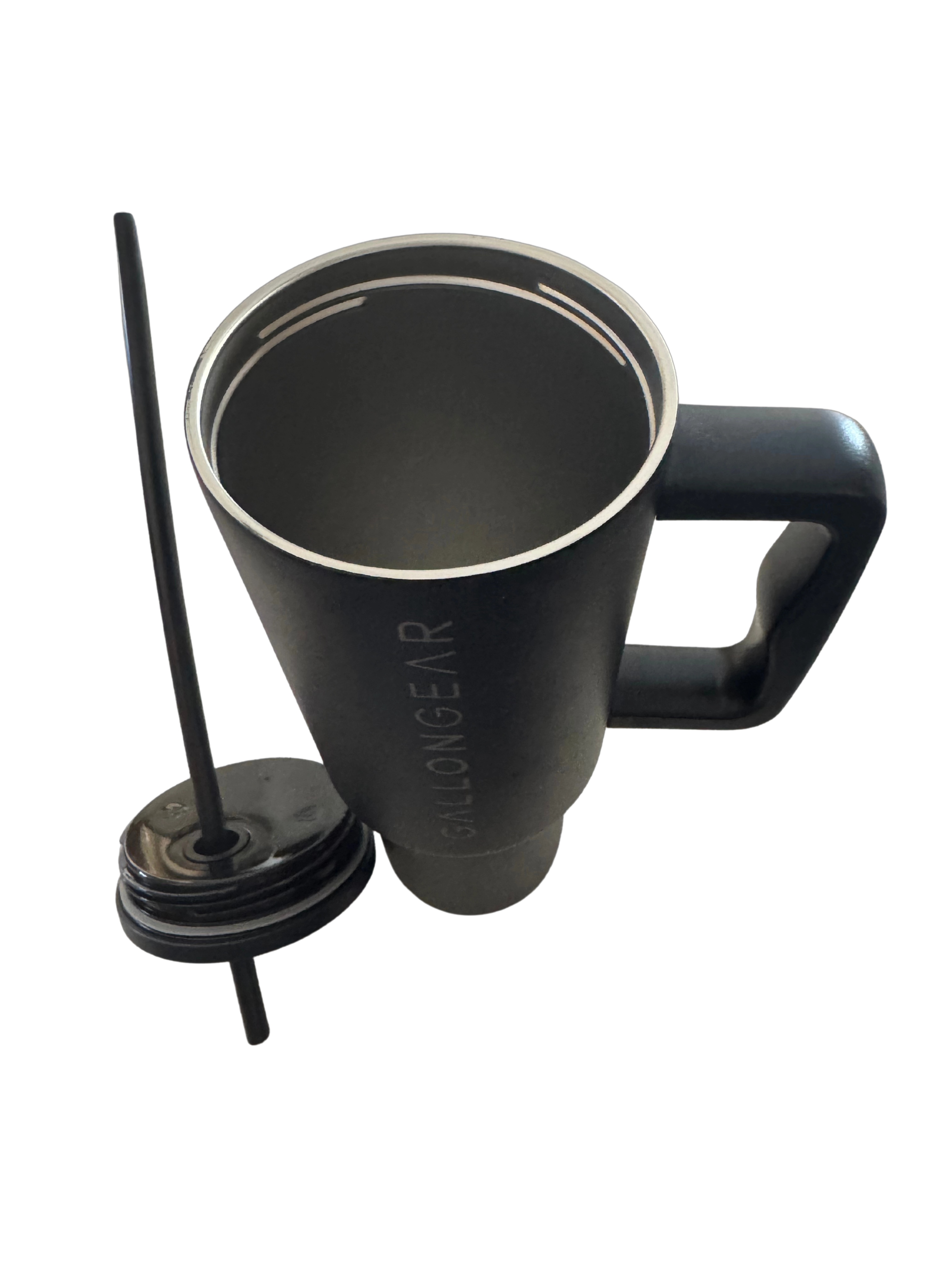 * NEW IN STOCK * 2025 GALLON GEAR STAINLESS STEEL INSULATED WATER BOTTLE WITH HANDLE 40oz CAPACITY | SCREW IN LID WITH STRAW | KEEP COLD FOR 24 HOURS | HOT FOR 12 HOURS (BLACK)