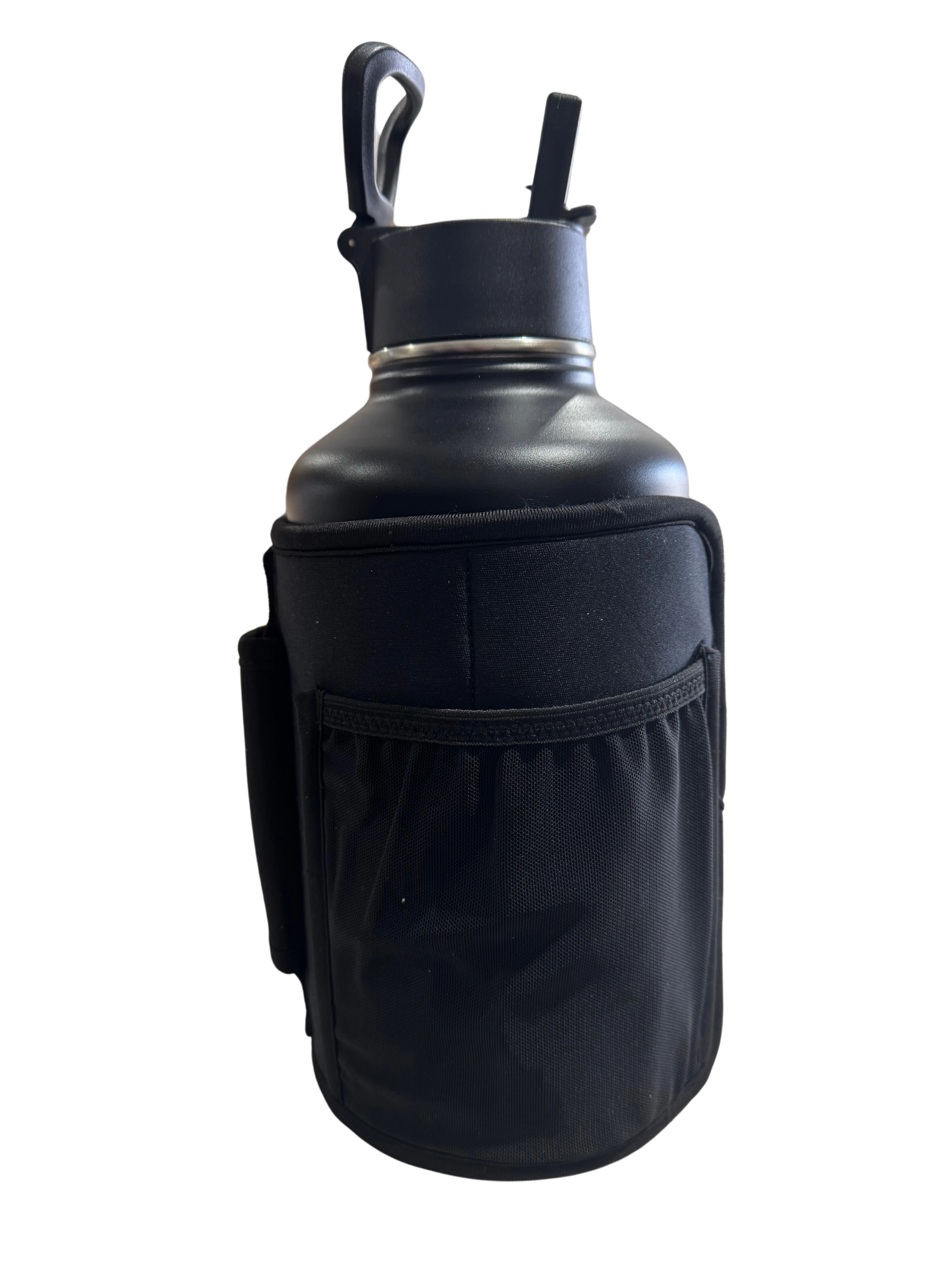 * PRE-ORDER MAY * 2025 GALLON GEAR COMBO 64 OUNCE STAINLESS STEEL | GYM WATER BOTTLE WITH SLEEVE | NEOPRENE SLEEVE WITH CARRYING HANDLE (BLACK/BROWN)