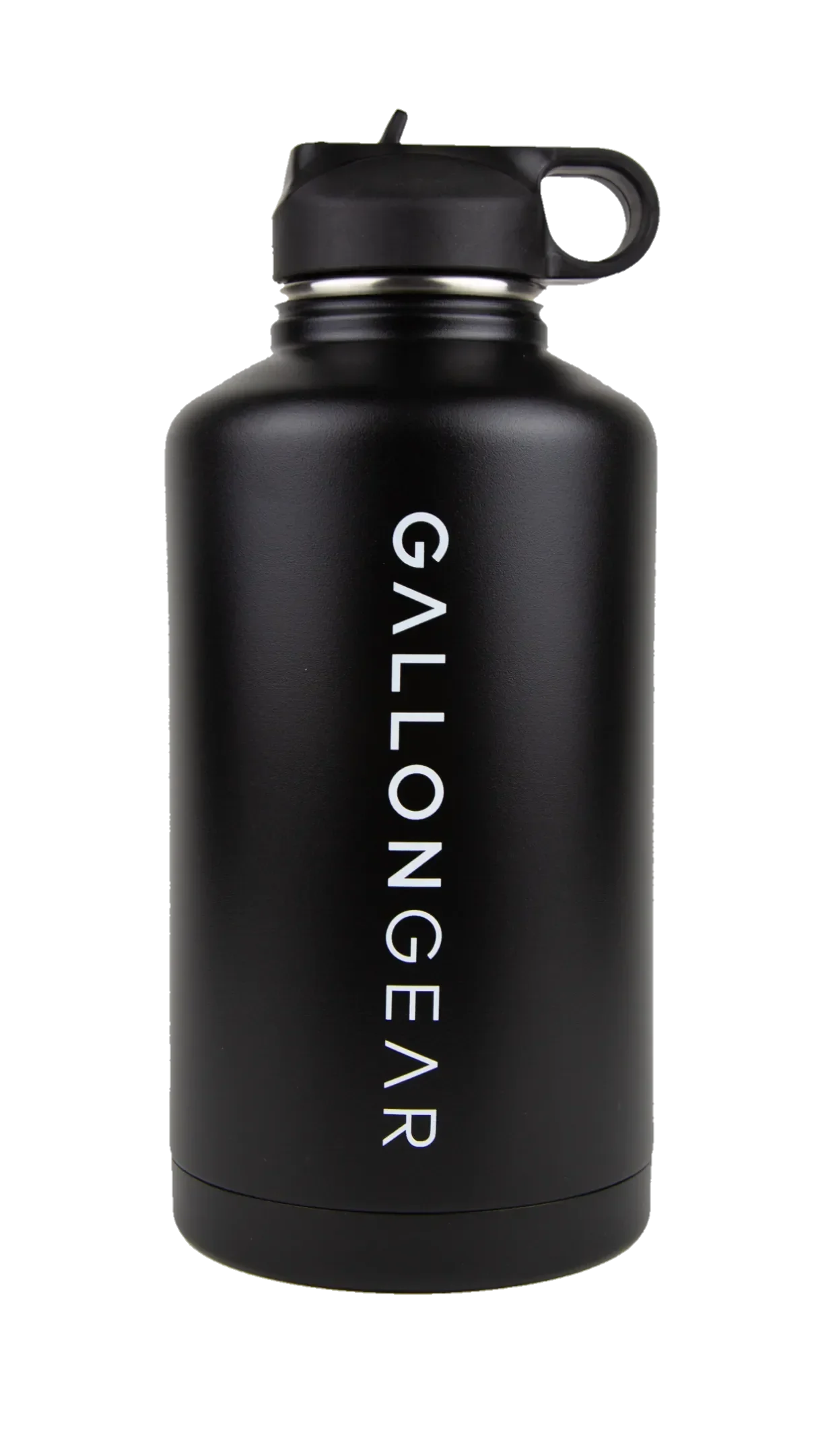 Water Bottle Stainless Steel Combo with Straw and Sleeve 64 Oz | Gallon Gear | Black Bottle | Olive/Black Sleeve | Hot/Cold