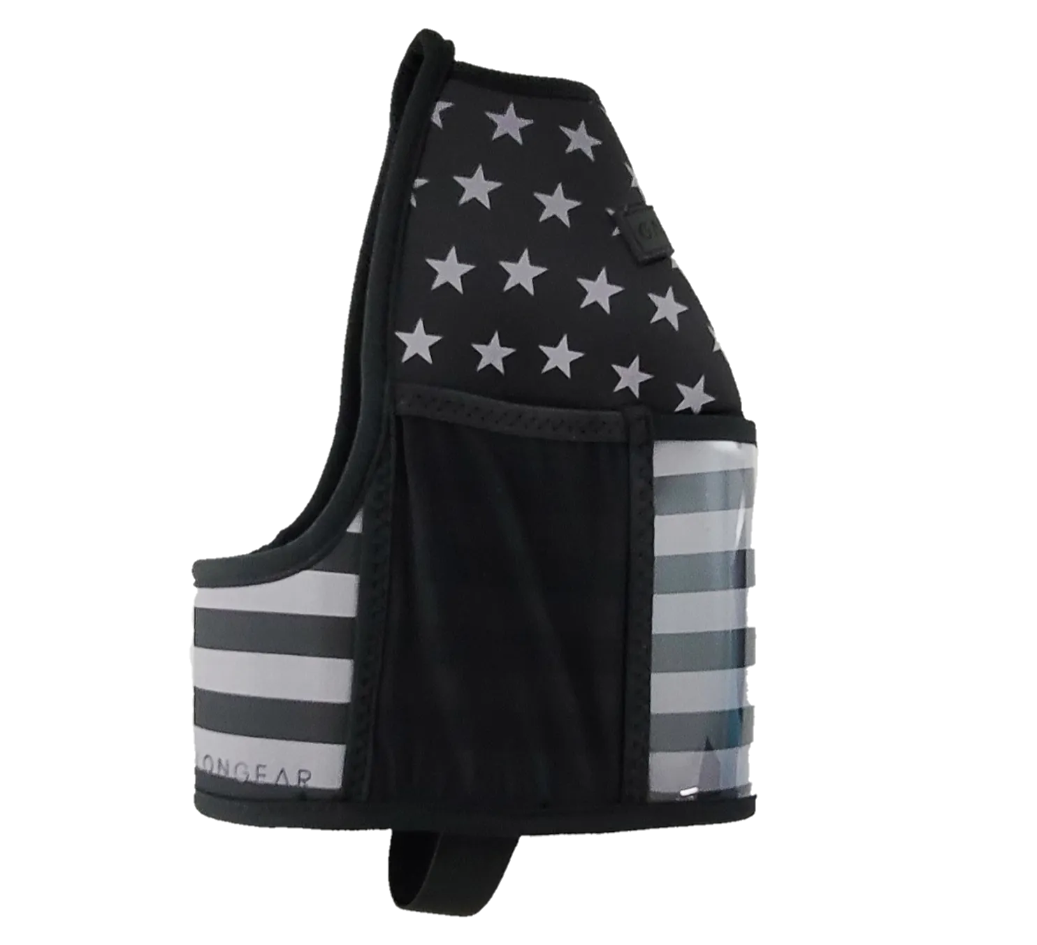 "2025" GALLON GEAR HALF GALLON BOOTY | GYM WATER BOTTLE SLEEVE (FLAG USA BLACK/GREY)