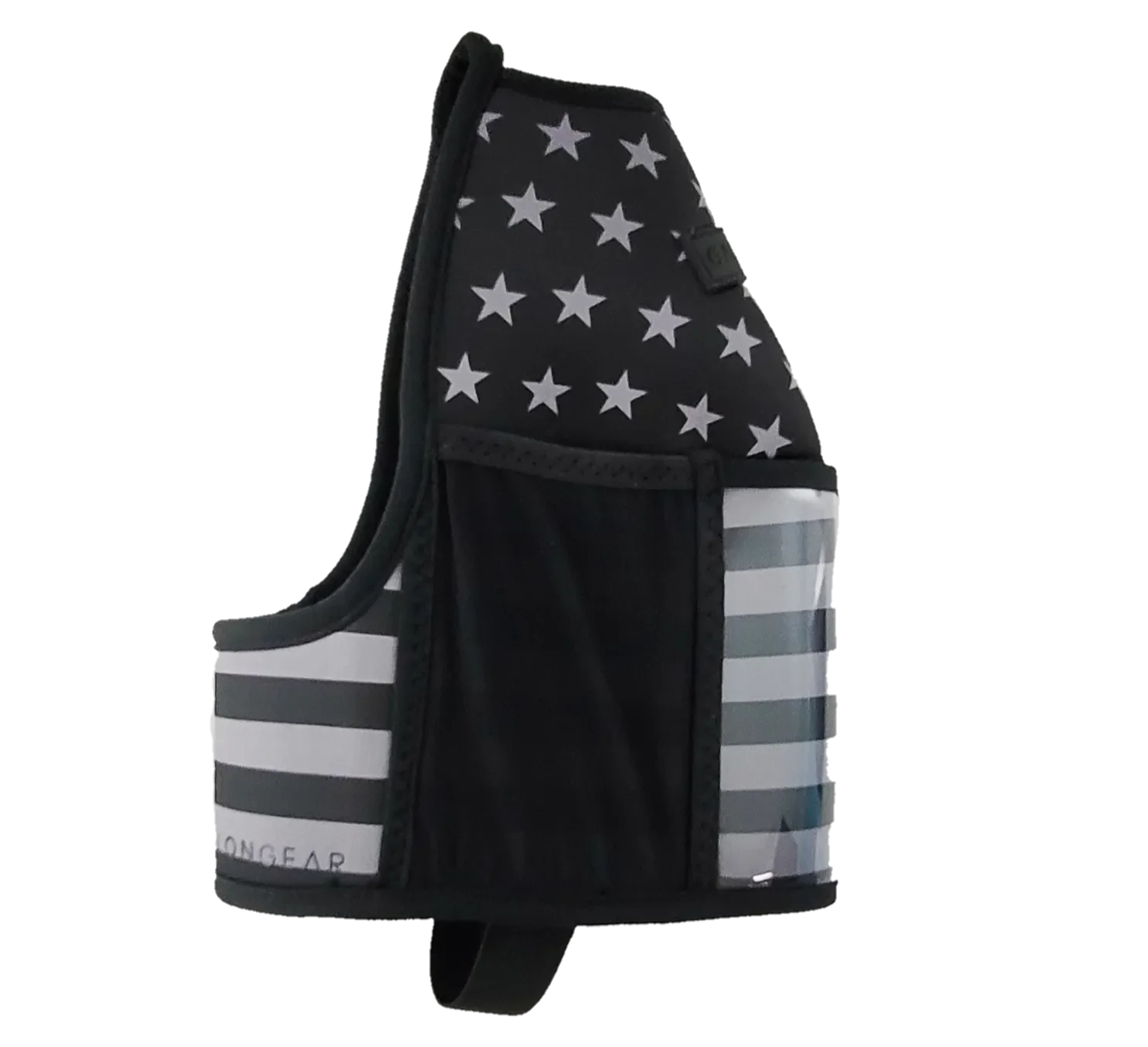 "2025" GALLON GEAR HALF GALLON BOOTY | GYM WATER BOTTLE SLEEVE (FLAG USA BLACK/GREY)