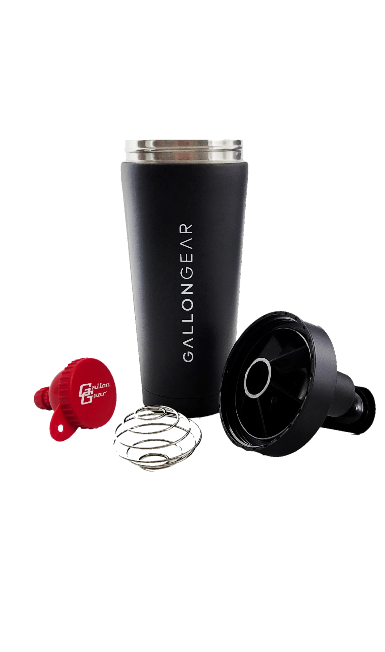 * IN STOCK * 2025 GALLON GEAR STAINLESS STEEL INSULATED SHAKER BOTTLE | SHAKER BALL AND MIXER LID INCLUDED 25oz/750ml CAPACITY | KEEPS LIQUIDS COLD FOR 24 HOURS AND HOT FOR 12 HOURS (BLACK)