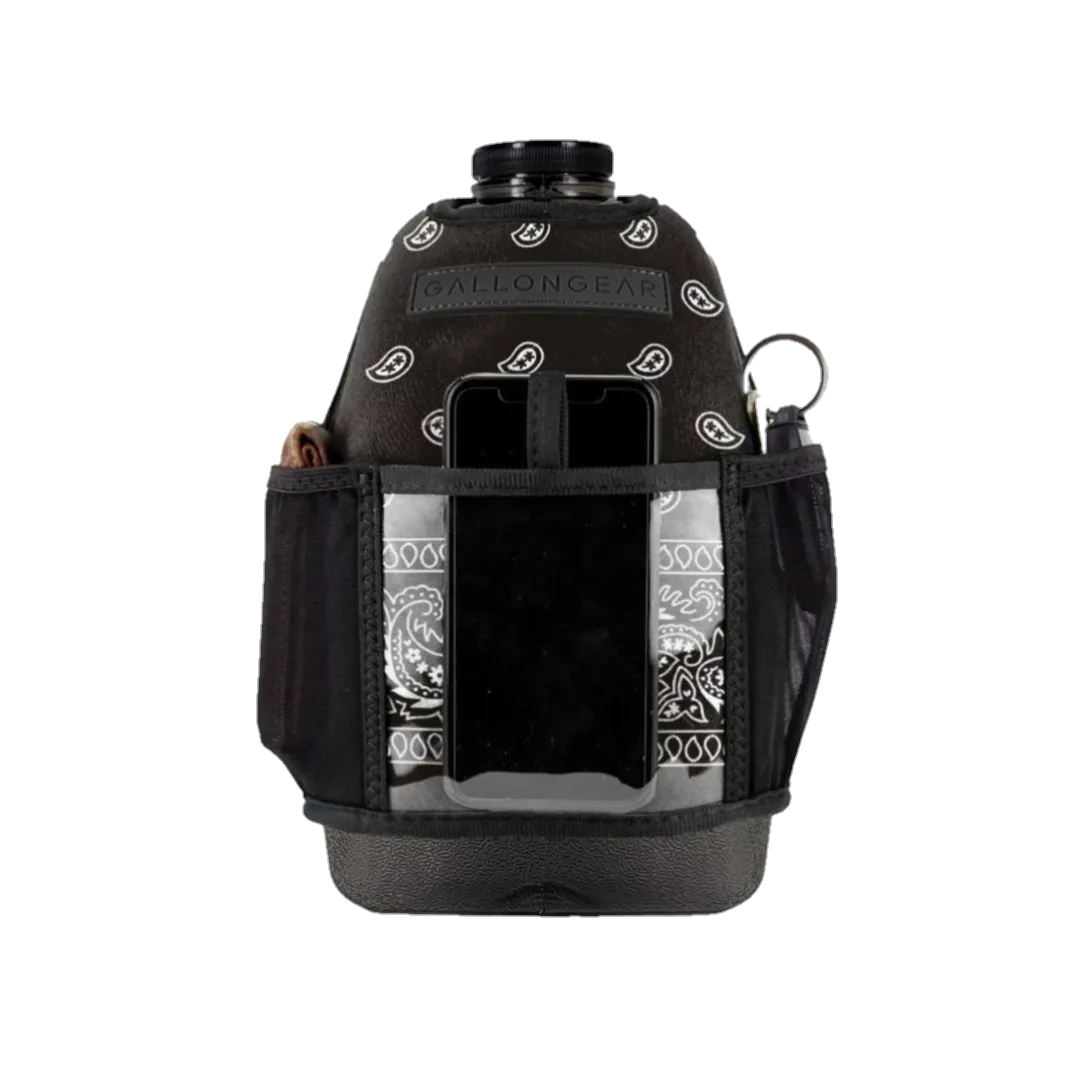 "2025" GALLON GEAR 1 GALLON BOOTY | GYM WATER BOTTLE SLEEVE (BANDANA BLACK)