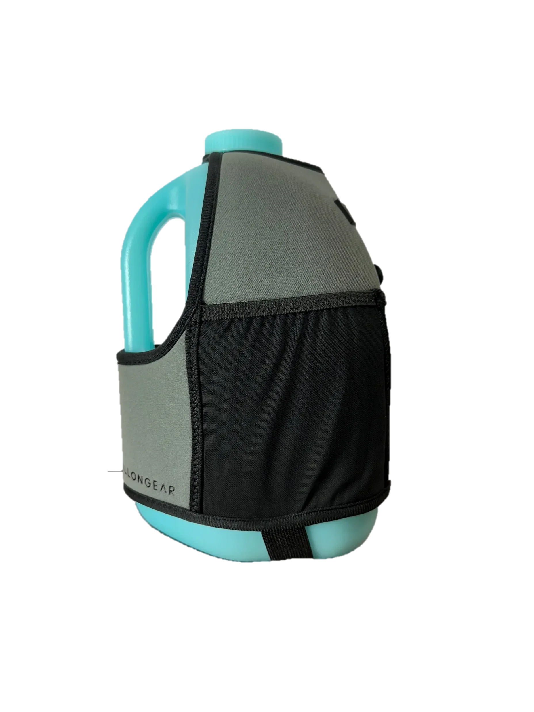 One Gallon Jug Water Bottle with Straw | Insulated Gym Sports Sleeve Combo | Gallon Gear | Grey