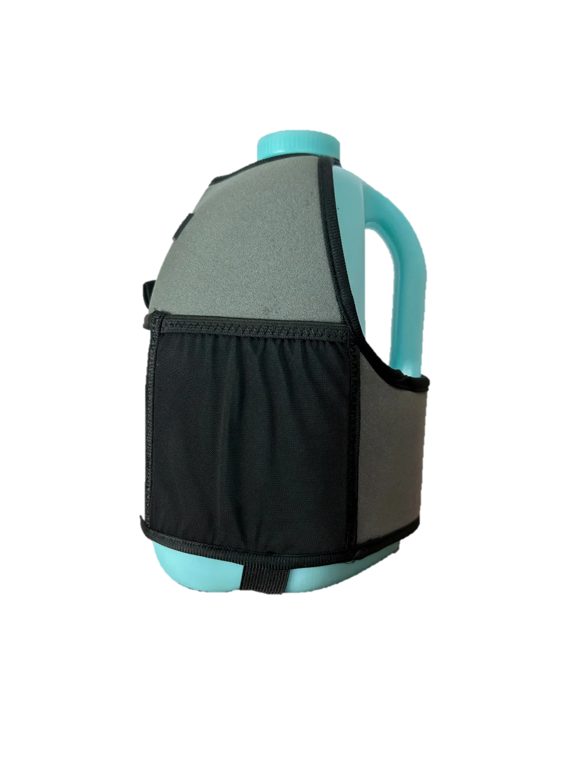 One Gallon Jug Water Bottle with Straw | Insulated Gym Sports Sleeve Combo | Gallon Gear | Grey