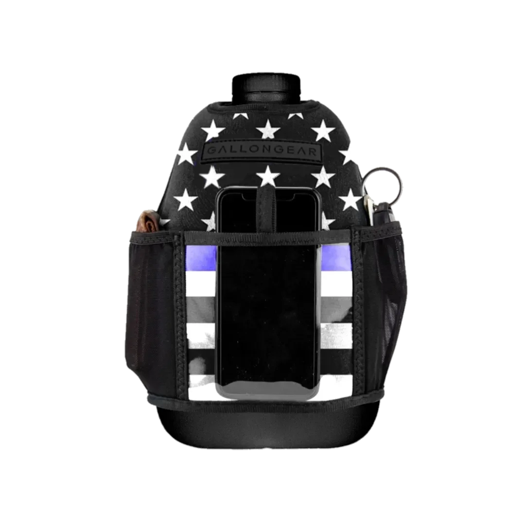 "2025" GALLON GEAR 1 GALLON BOOTY | GYM WATER BOTTLE SLEEVE (THIN BLUE LINE)