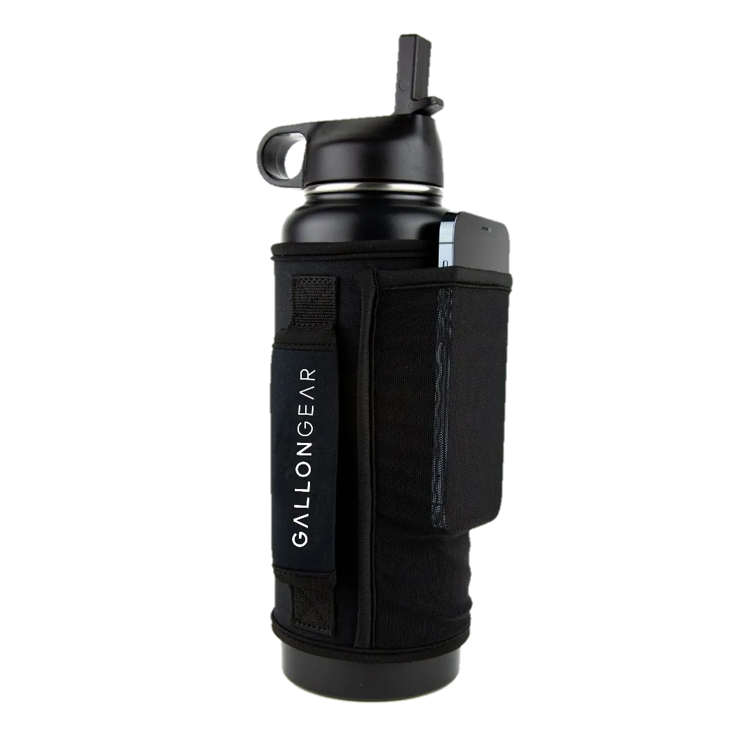 * IN STOCK * 2025 GALLON GEAR 40 OUNCE BOOTY | GYM WATER BOTTLE SLEEVE | NEOPRENE SLEEVE WITH CARRYING HANDLE (BLACK)