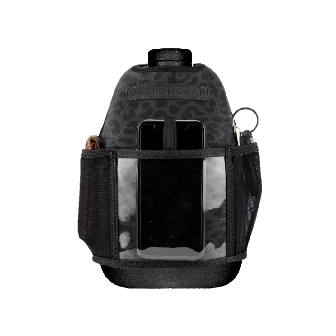 "2025" GALLON GEAR 1 GALLON BOOTY | GYM WATER BOTTLE SLEEVE (LEOPARD BLACK)