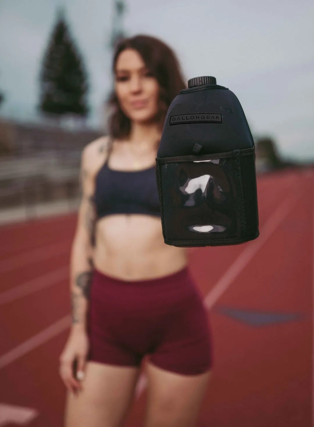 "2025" GALLON GEAR HALF GALLON BOOTY | GYM WATER BOTTLE SLEEVE | MESH POCKETS (BLACK)