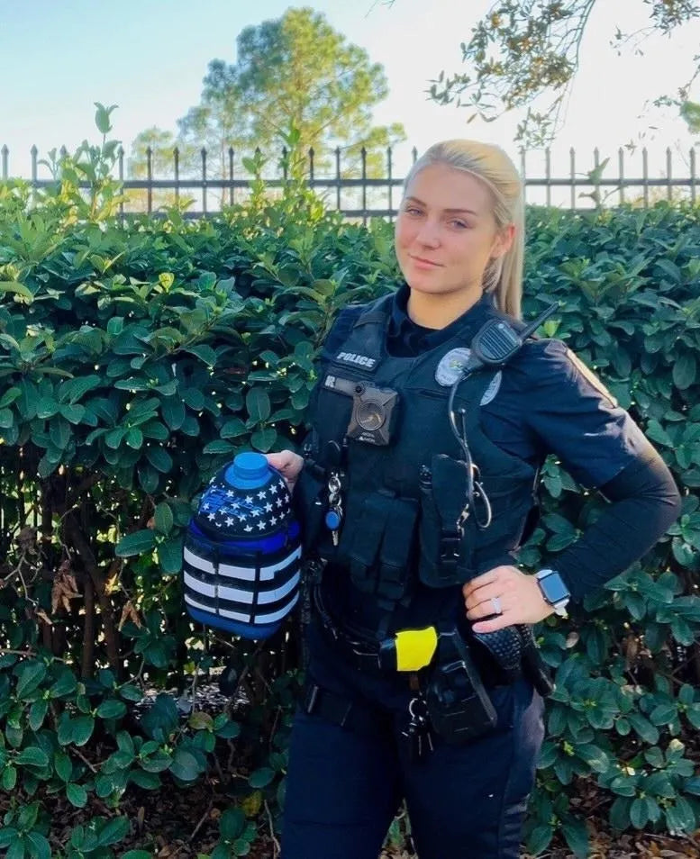"2025" GALLON GEAR 1 GALLON BOOTY | GYM WATER BOTTLE SLEEVE (THIN BLUE LINE)