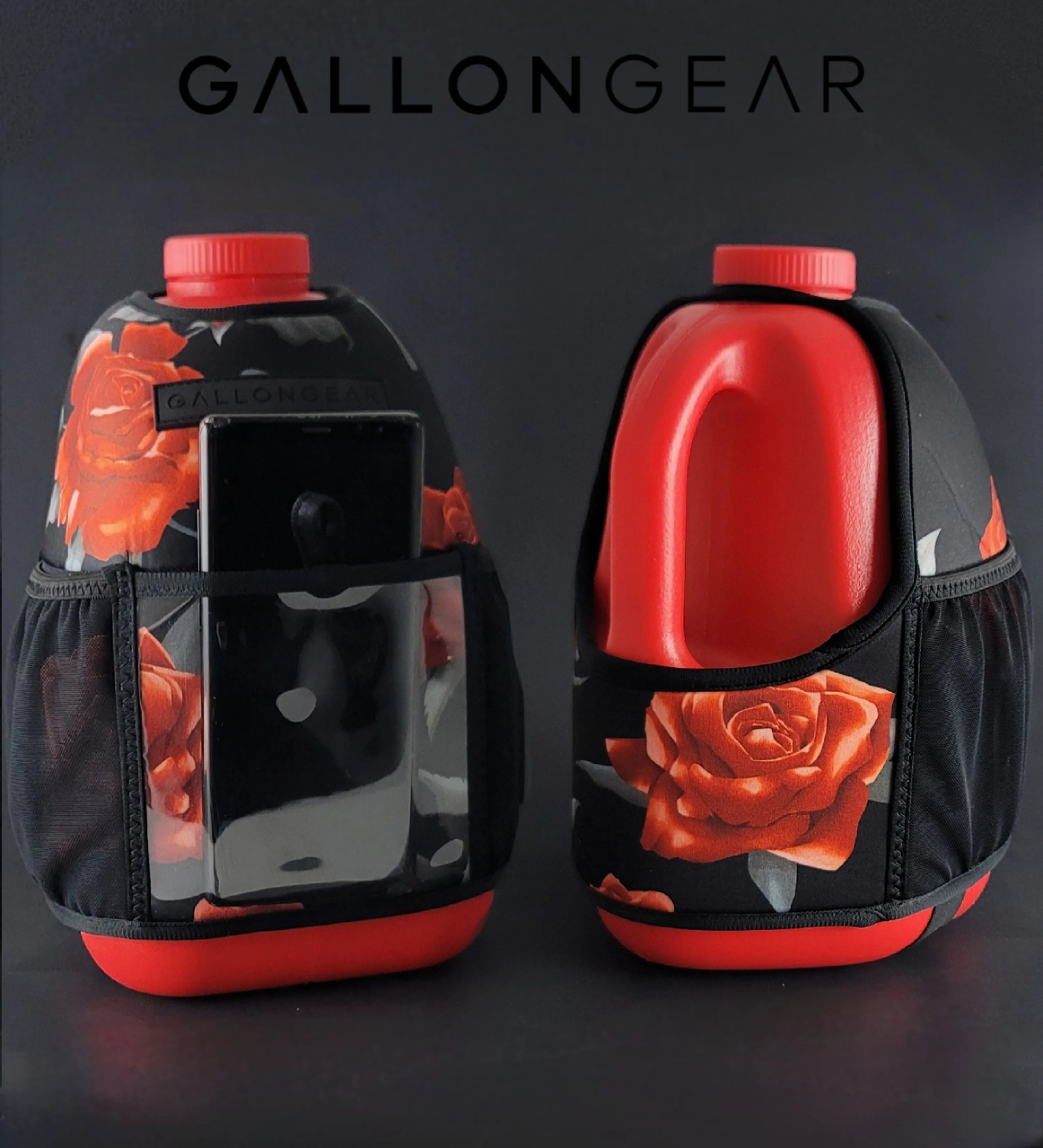 "2025" GALLON GEAR HALF GALLON BOOTY | GYM WATER BOTTLE SLEEVE (RED ROSE)#