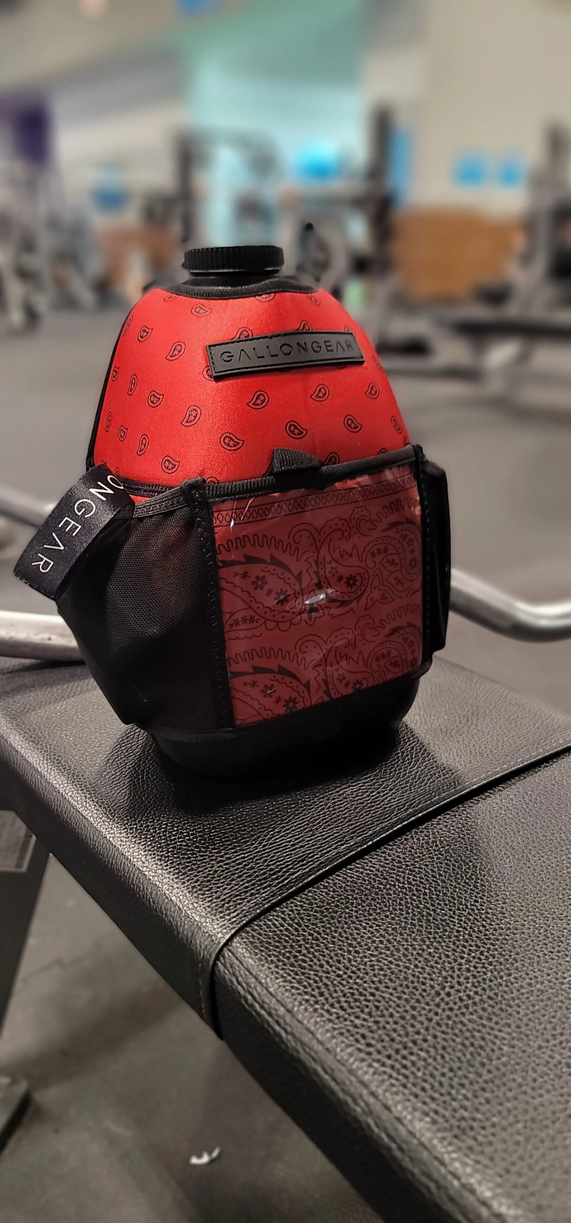 "2025" GALLON GEAR 1 GALLON BOOTY | GYM WATER BOTTLE SLEEVE (BANDANA RED)