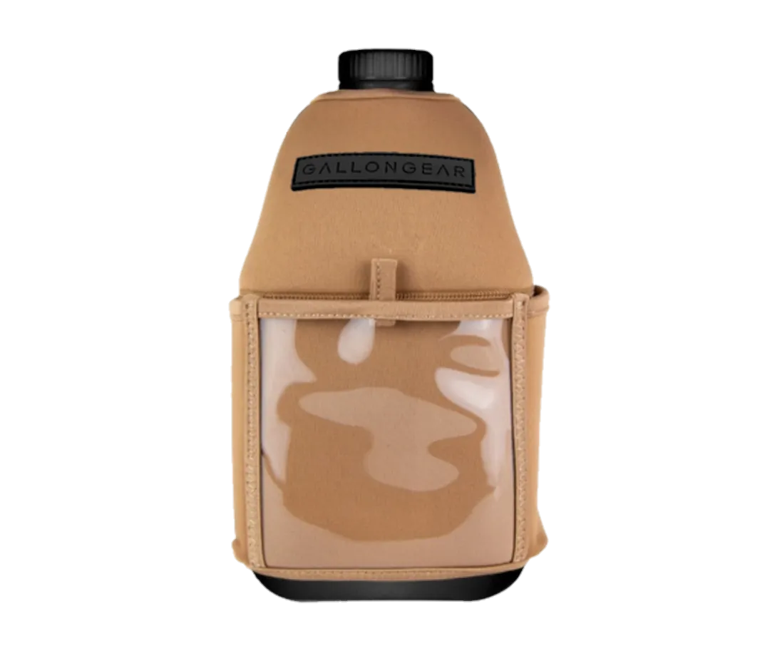 "2025" GALLON GEAR HALF GALLON BOOTY | GYM WATER BOTTLE SLEEVE (COYOTE BROWN)#