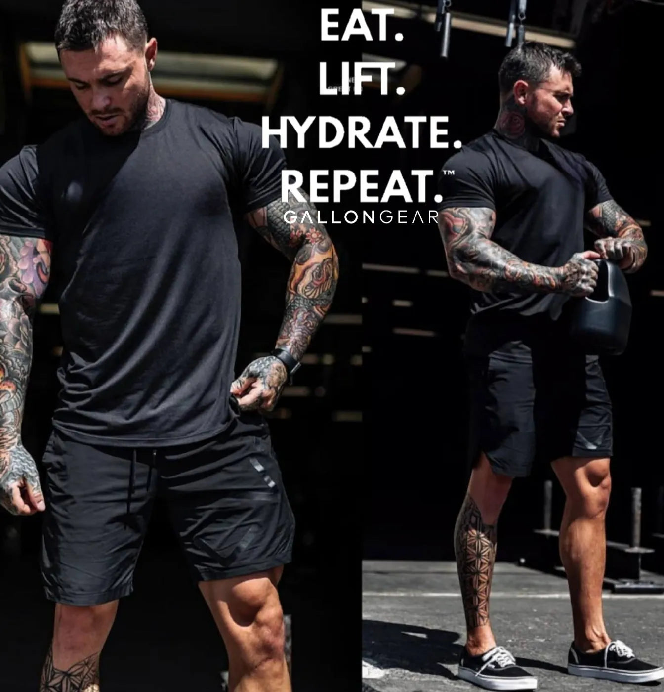 * 2025 * GALLON GEAR 1 GALLON JUG | GYM WATER BOTTLE (BLACK)