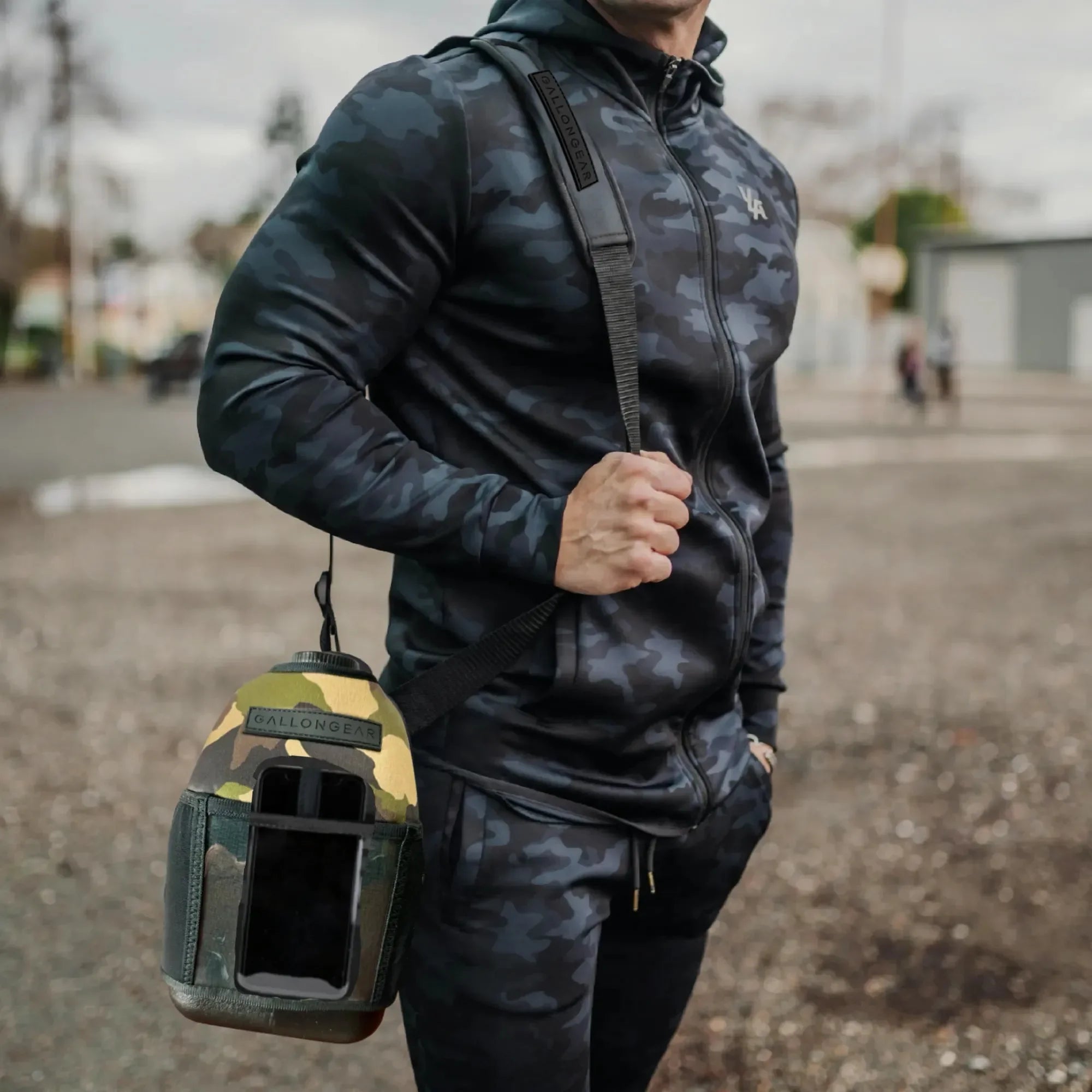 Insulated Gym Sports Sleeve | One Gallon Jug Water Bottle Sleeve | Gallon Gear | Camo V2