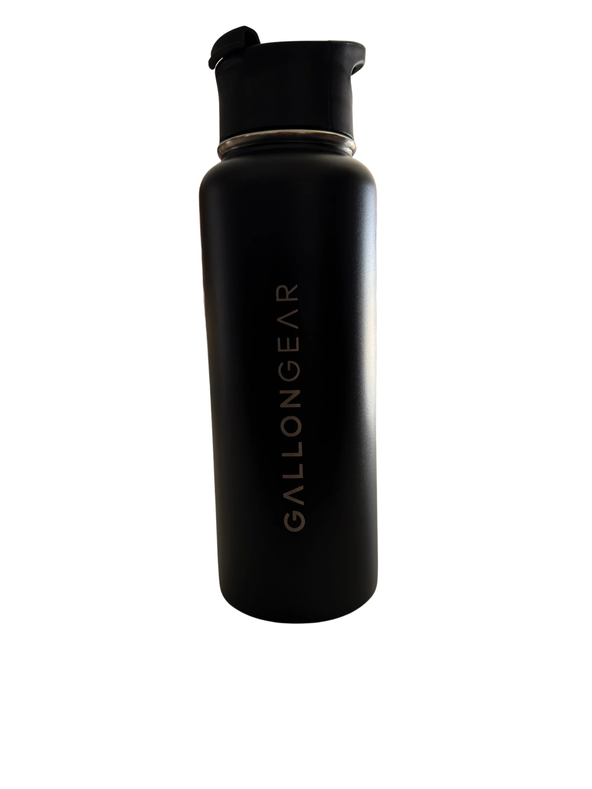 * IN STOCK * 2026 GALLON GEAR STAINLESS STEEL COMBO INSULATED WATER BOTTLE | WITH HANDLE SNAP TOP LID 40 OUNCE | GYM WATER BOTTLE WITH SLEEVE | NEOPRENE SLEEVE WITH CARRYING HANDLE (BLACK BOTTLE/BLACK SLEEVE)