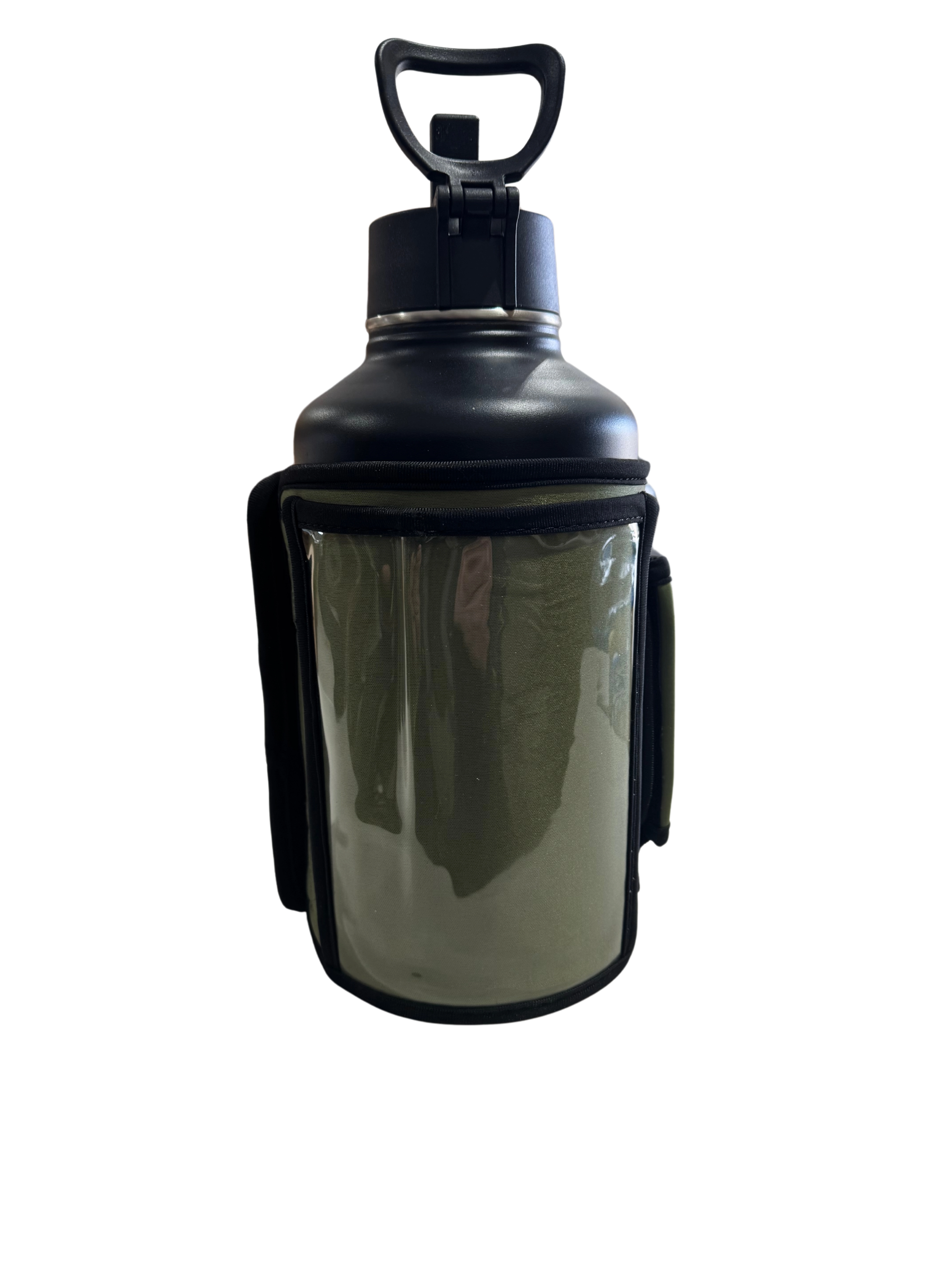 PRE-ORDER MAY 2025 GALLON GEAR COMBO 64 OUNCE STAINLESS STEEL | GYM WATER BOTTLE WITH SLEEVE | NEOPRENE SLEEVE WITH CARRYING HANDLE (OLIVE)