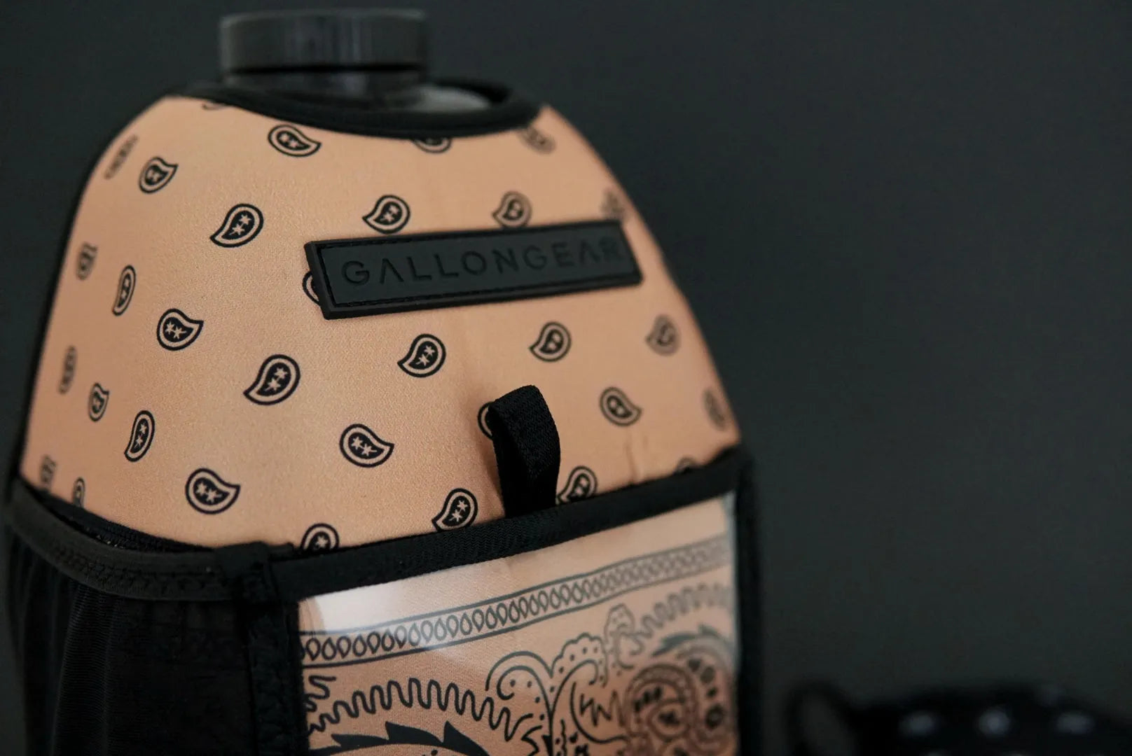 "2025" GALLON GEAR 1 GALLON BOOTY | GYM WATER BOTTLE SLEEVE (BANDANA TAN)