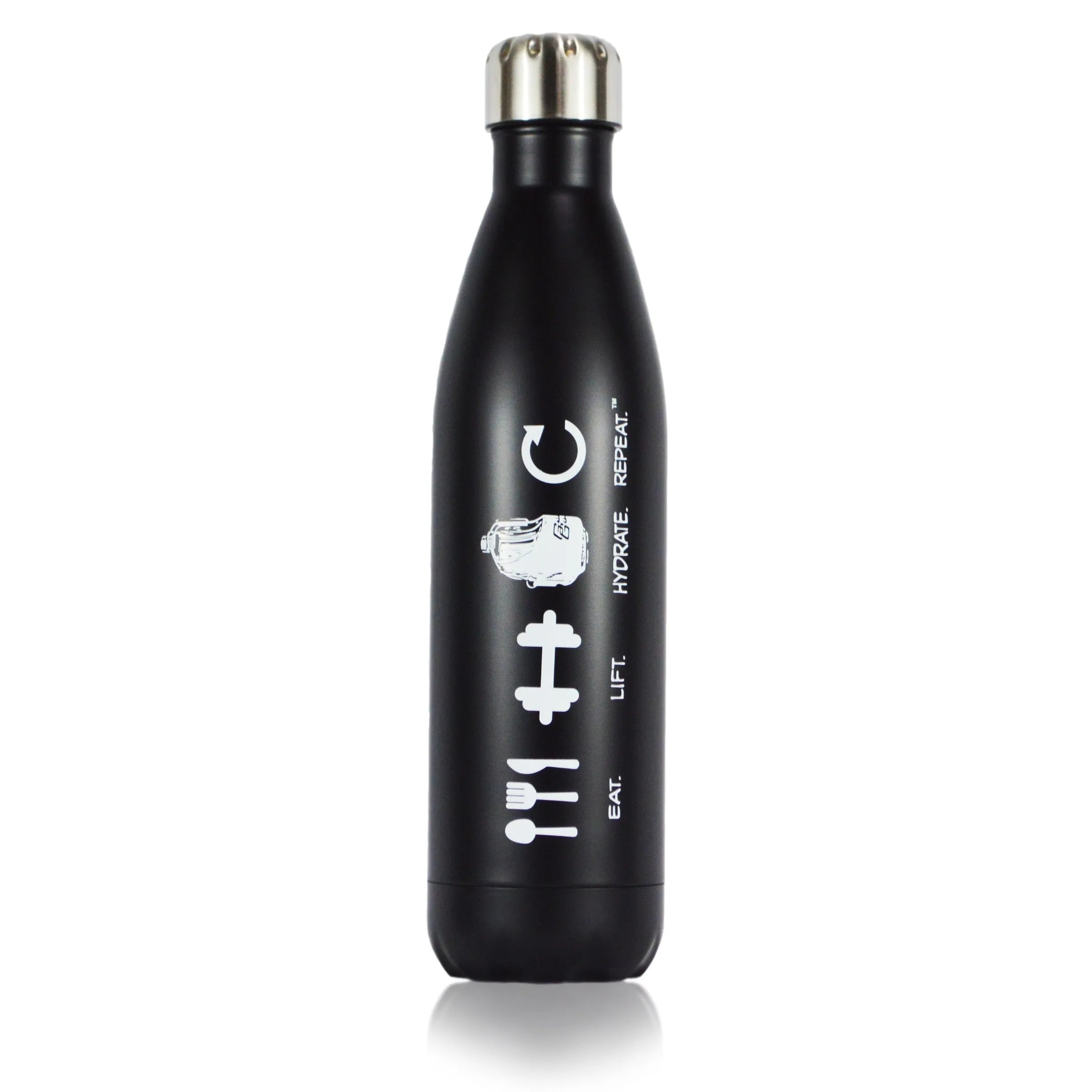 GALLON GEAR STAINLESS STEEL VACUMN INSULATED WATER BOTTLE 25oz/750ml KEEP COLD FOR 24 HOURS | HOT FOR 12 HOURS (BLACK)