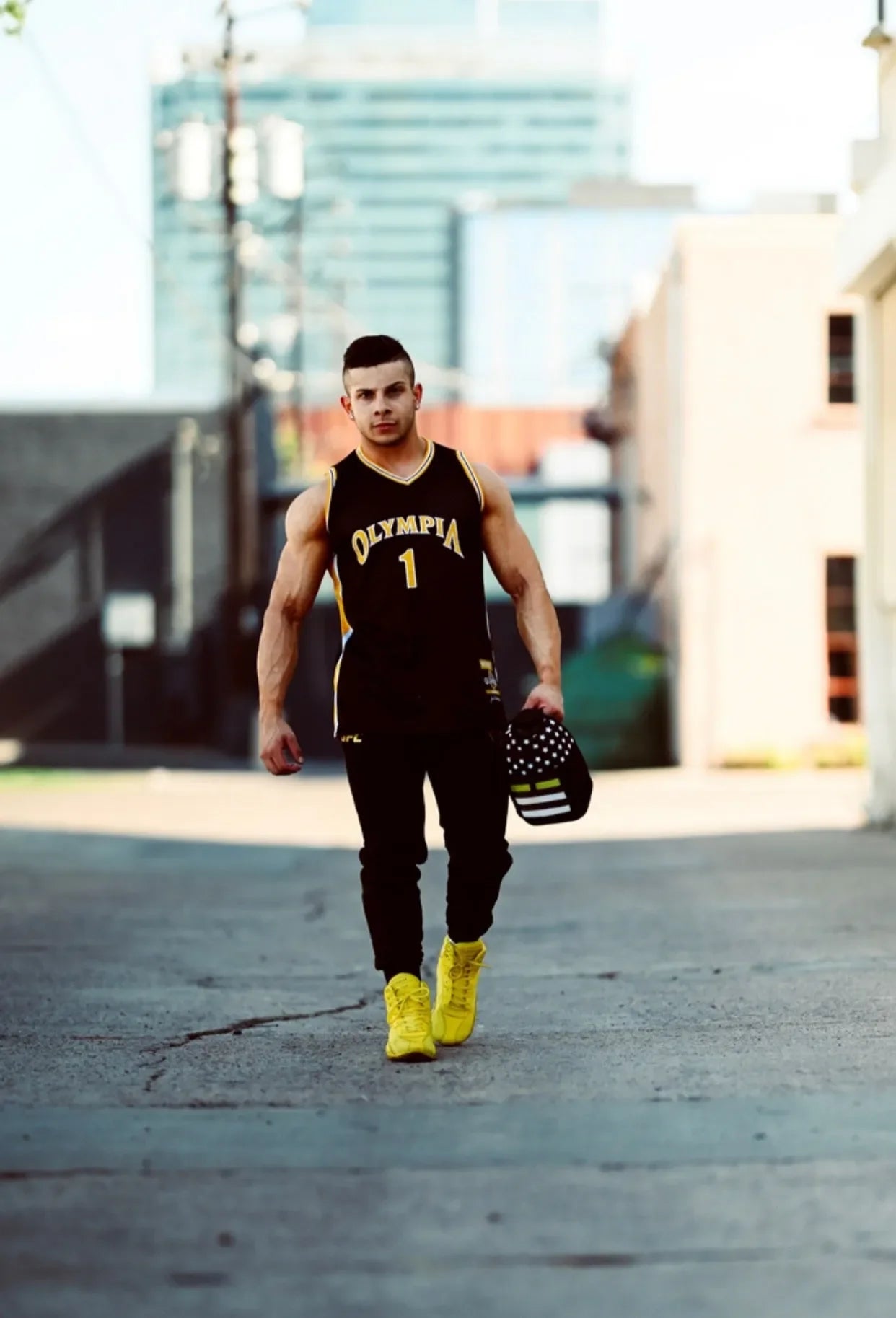 Insulated Gym Sports Sleeve | One Gallon Jug Water Bottle Sleeve | Gallon Gear | Thin Yellow Line