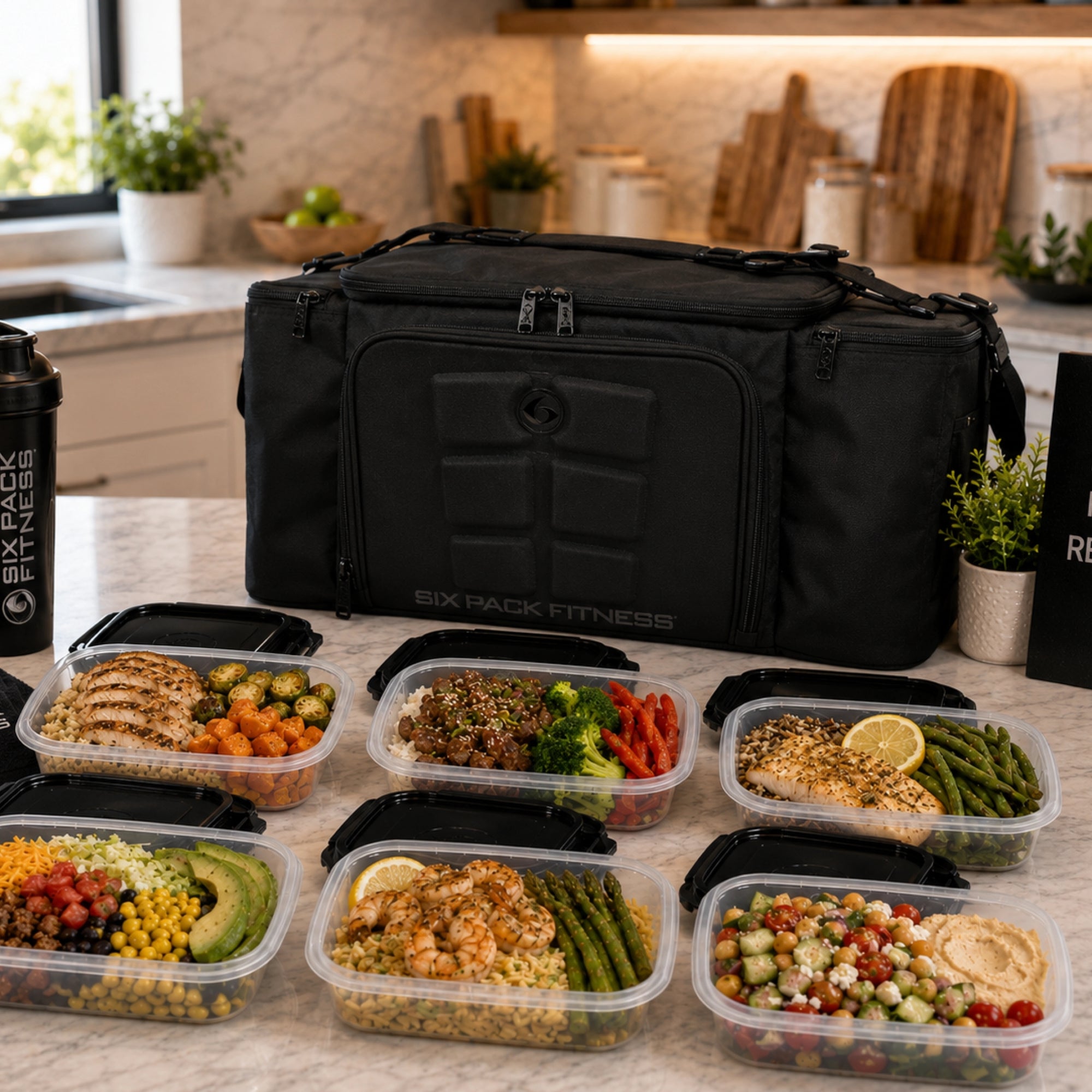 Meal Prep Management Tote Bag | 8-Meal Lunch Box | Black Stealth | Innovator 800 | Six Pack Bags
