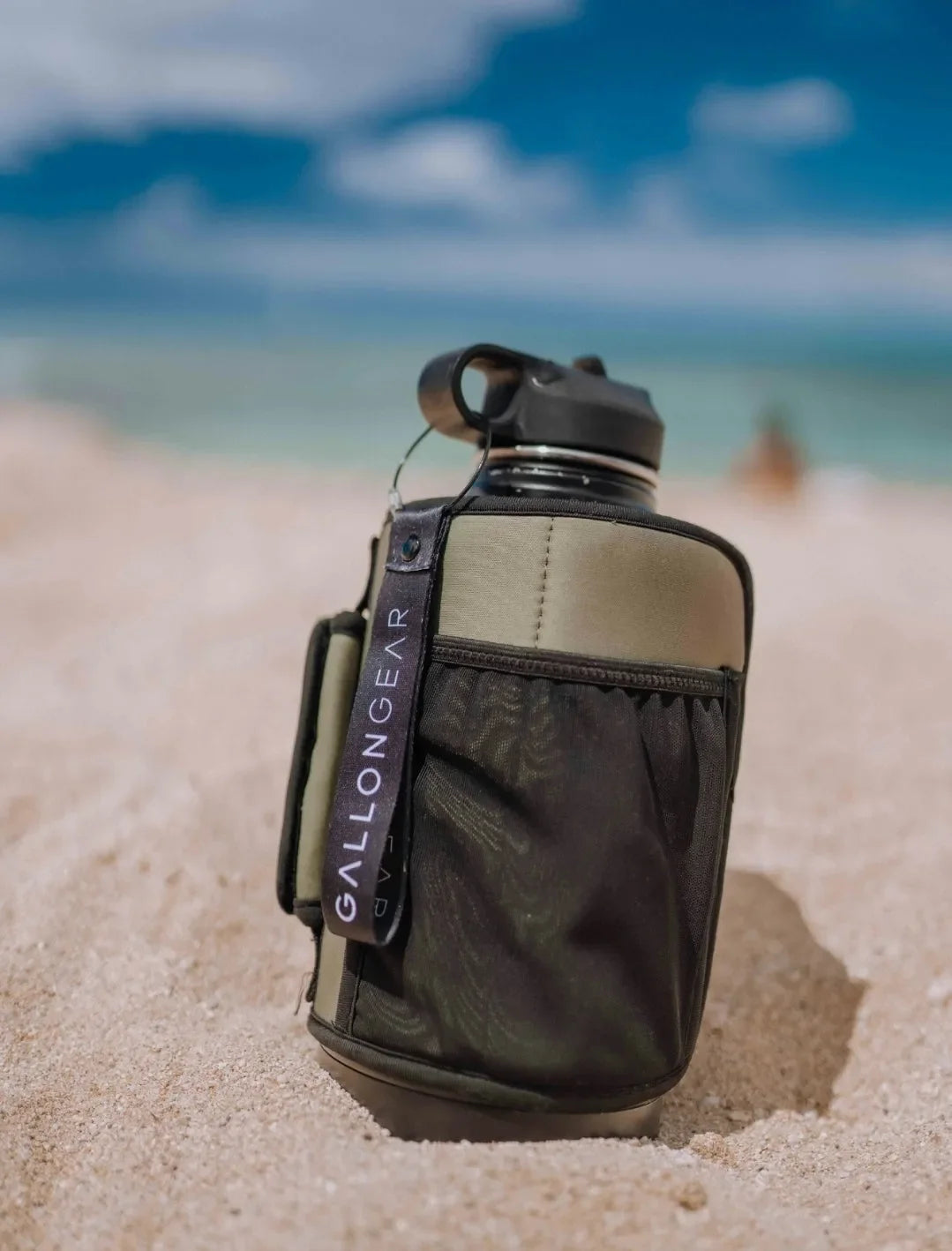 * IN STOCK * 2026 GALLON GEAR 64 OUNCE BOOTY | GYM WATER BOTTLE SLEEVE | NEOPRENE SLEEVE WITH CARRYING HANDLE (OLIVE)