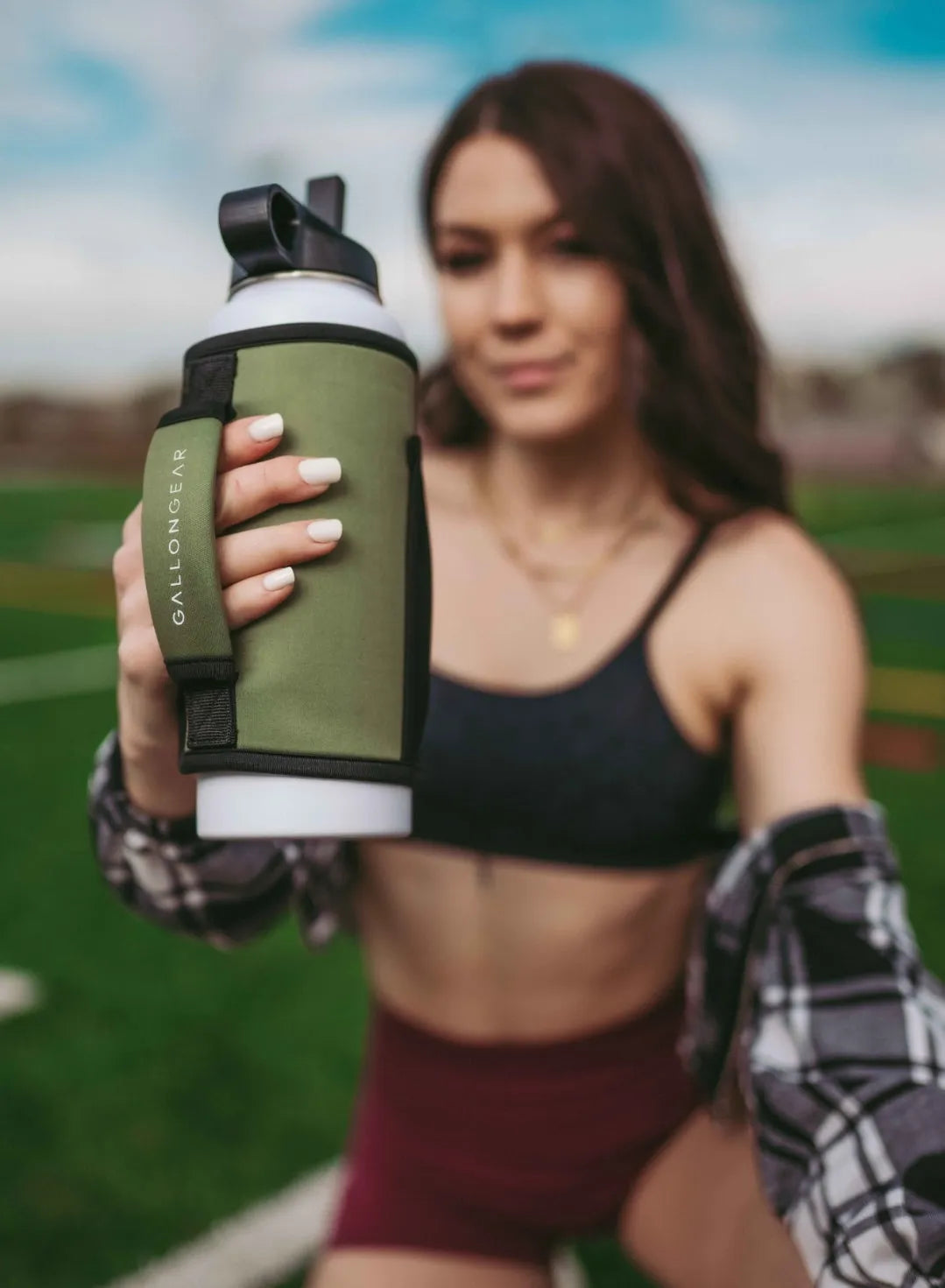 * IN STOCK * 2025 GALLON GEAR 40 OUNCE BOOTY | GYM WATER BOTTLE SLEEVE | NEOPRENE SLEEVE WITH CARRYING HANDLE (OLIVE)