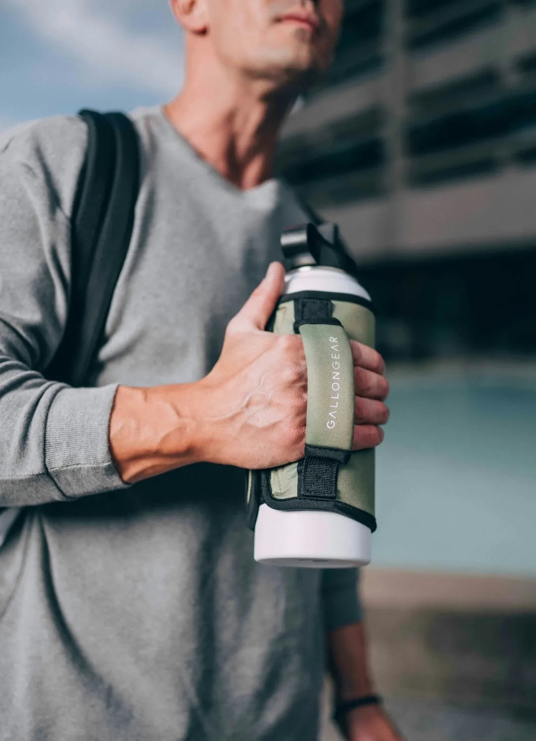 * IN STOCK * 2025 GALLON GEAR 40 OUNCE BOOTY | GYM WATER BOTTLE SLEEVE | NEOPRENE SLEEVE WITH CARRYING HANDLE (OLIVE)