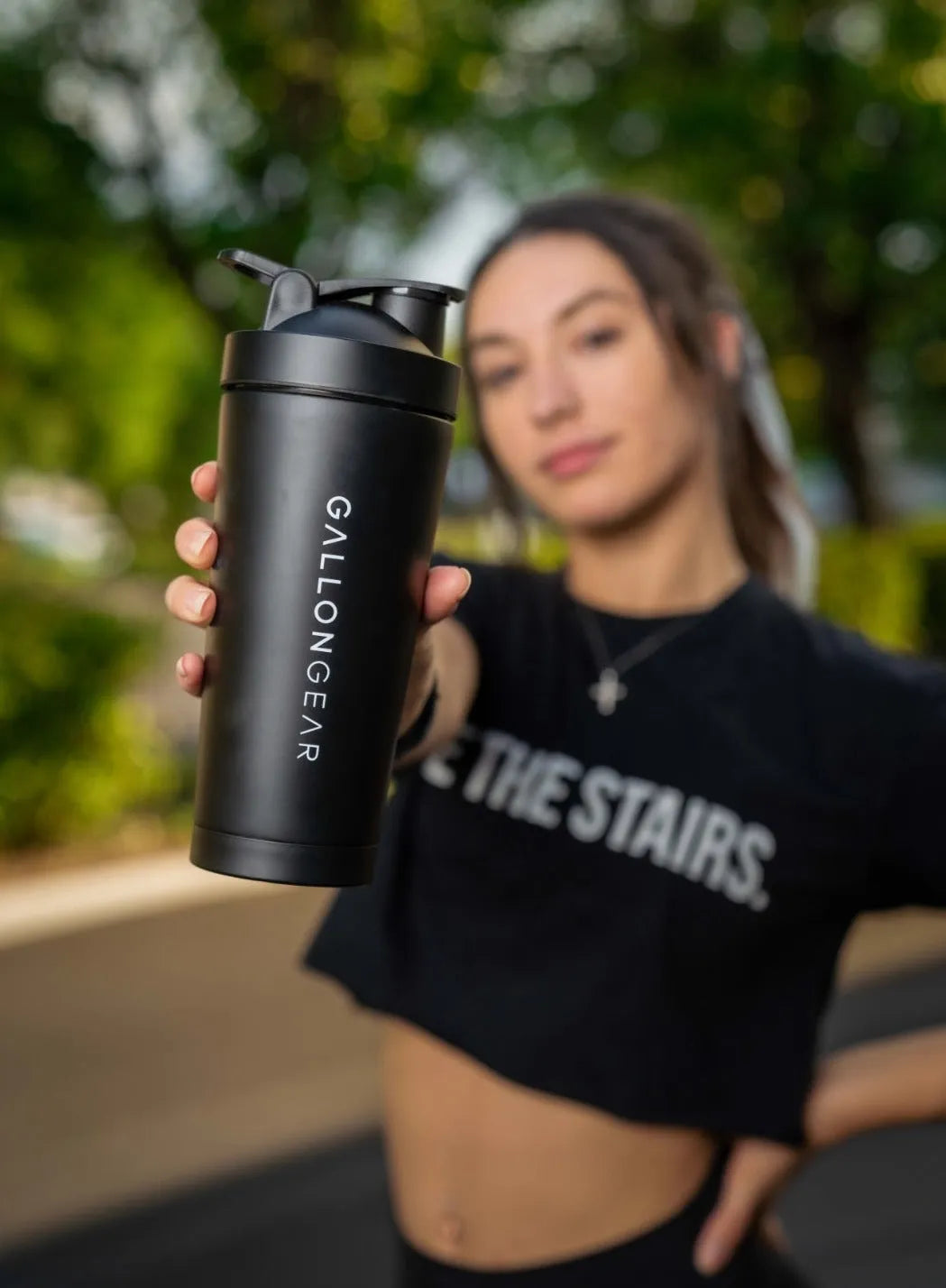 * IN STOCK * 2025 GALLON GEAR STAINLESS STEEL INSULATED SHAKER BOTTLE | SHAKER BALL AND MIXER LID INCLUDED 25oz/750ml CAPACITY | KEEPS LIQUIDS COLD FOR 24 HOURS AND HOT FOR 12 HOURS (BLACK)