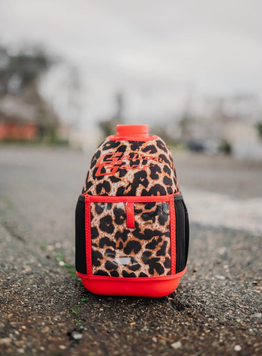 "2025" GALLON GEAR 1 GALLON BOOTY | GYM WATER BOTTLE SLEEVE (LEOPARD RED)#
