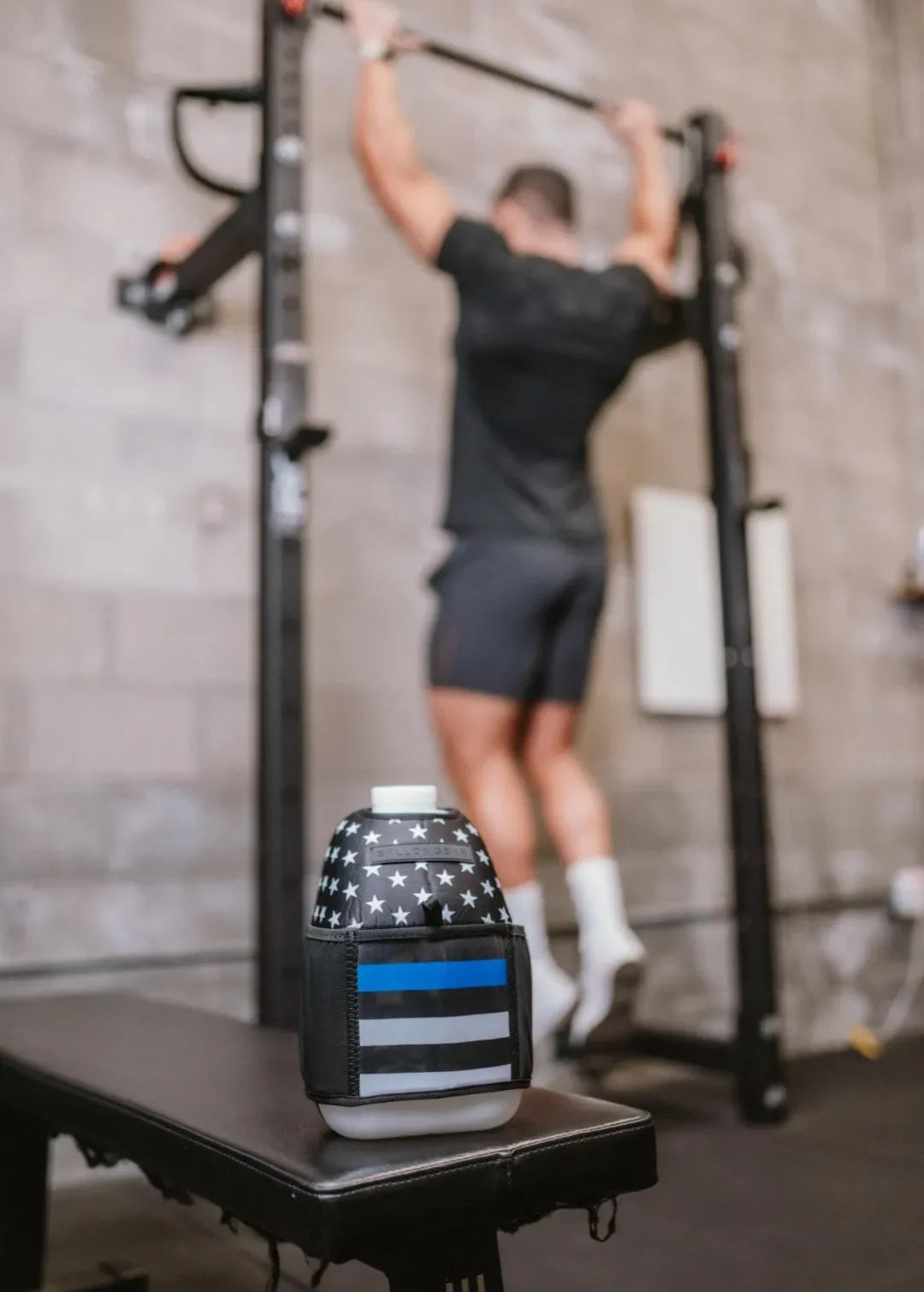 "2025" GALLON GEAR HALF GALLON BOOTY | GYM WATER BOTTLE SLEEVE (THIN BLUE LINE)