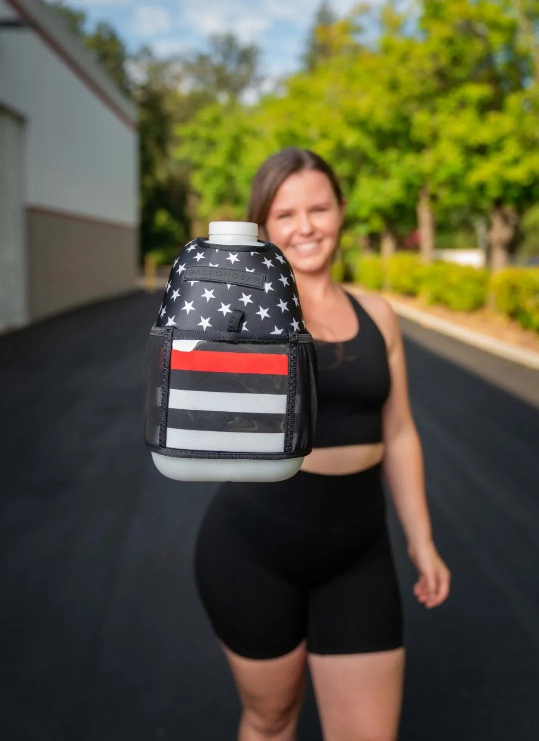 "2025" GALLON GEAR 1 GALLON BOOTY | GYM WATER BOTTLE SLEEVE (THIN RED LINE)#