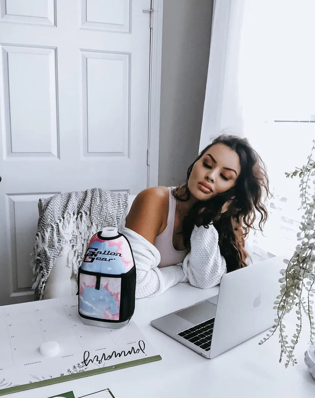 "2025" GALLON GEAR HALF GALLON BOOTY | GYM WATER BOTTLE SLEEVE (TYE DYE PINK)#