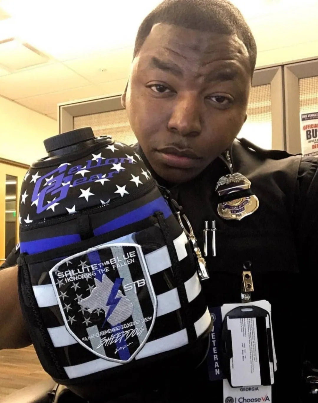 "2025" GALLON GEAR 1 GALLON BOOTY | GYM WATER BOTTLE SLEEVE (THIN BLUE LINE)