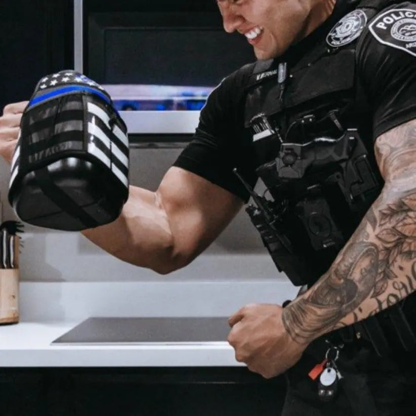 "2025" GALLON GEAR 1 GALLON BOOTY | GYM WATER BOTTLE SLEEVE (THIN BLUE LINE)