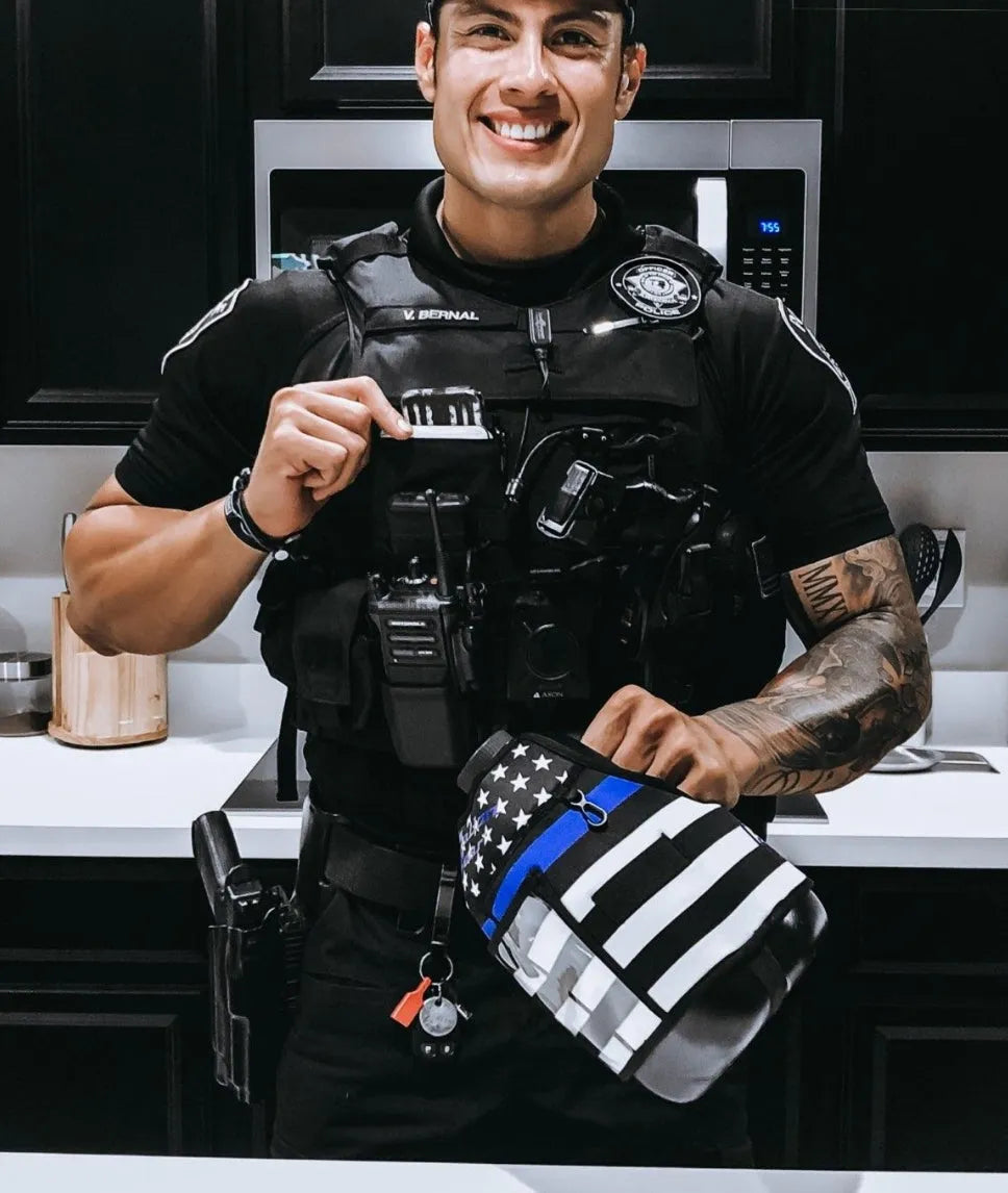 "2025" GALLON GEAR 1 GALLON BOOTY | GYM WATER BOTTLE SLEEVE (THIN BLUE LINE)