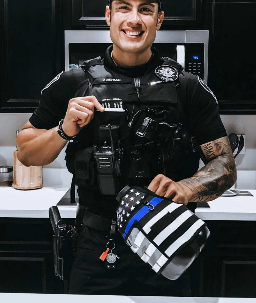 "2025" GALLON GEAR 1 GALLON BOOTY | GYM WATER BOTTLE SLEEVE (THIN BLUE LINE)