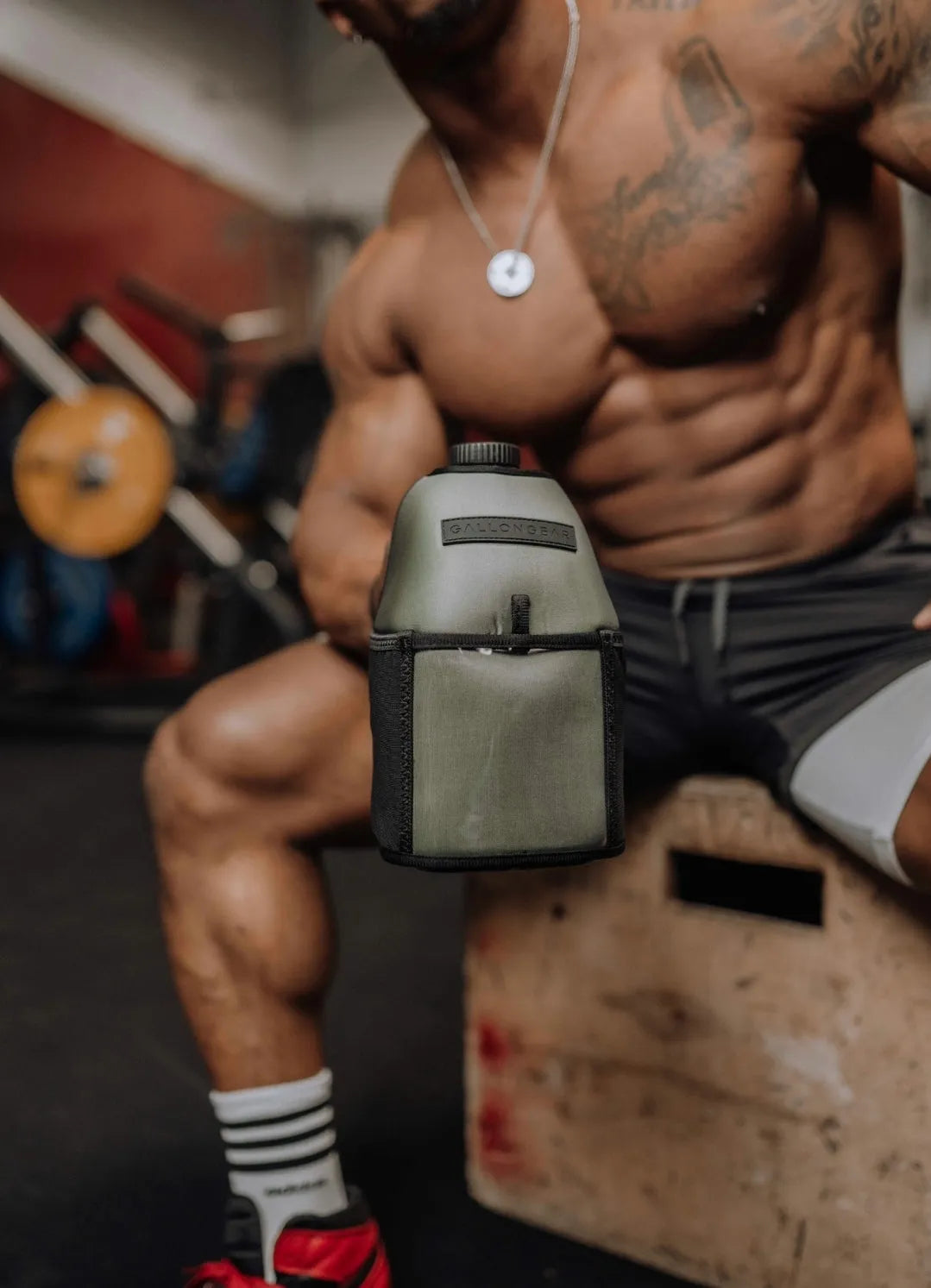 "2025" GALLON GEAR HALF GALLON BOOTY | GYM WATER BOTTLE SLEEVE (OLIVE)