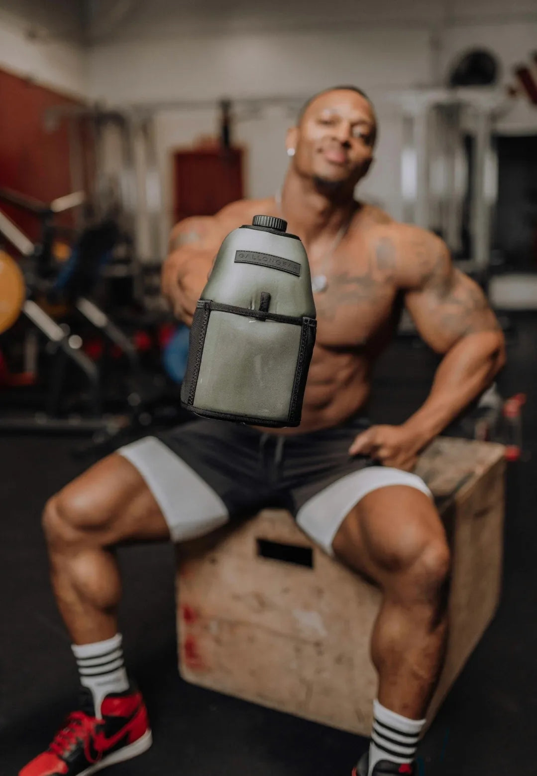 "2025" GALLON GEAR HALF GALLON BOOTY | GYM WATER BOTTLE SLEEVE (OLIVE)