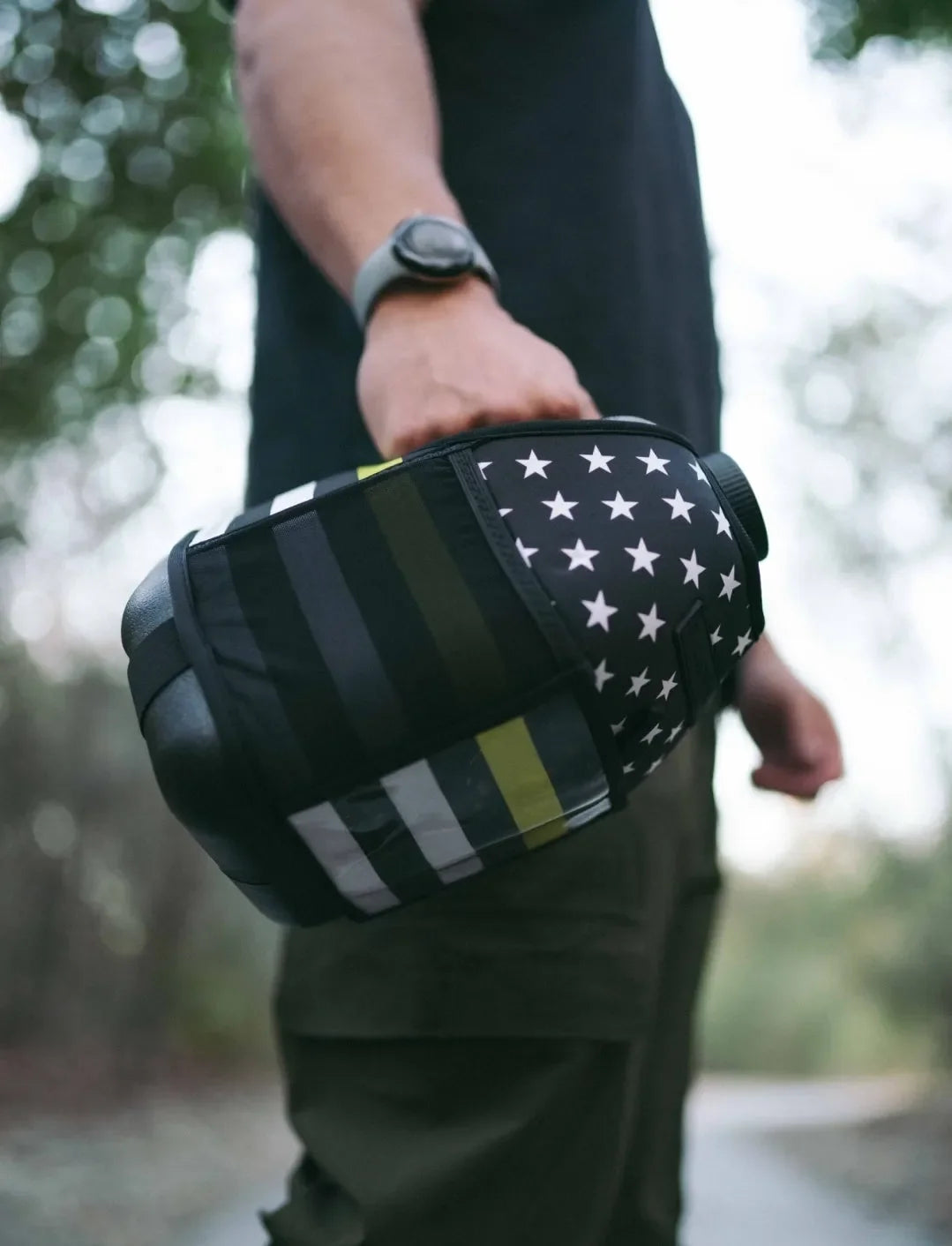 Insulated Gym Sports Sleeve | One Gallon Jug Water Bottle Sleeve | Gallon Gear | Thin Yellow Line