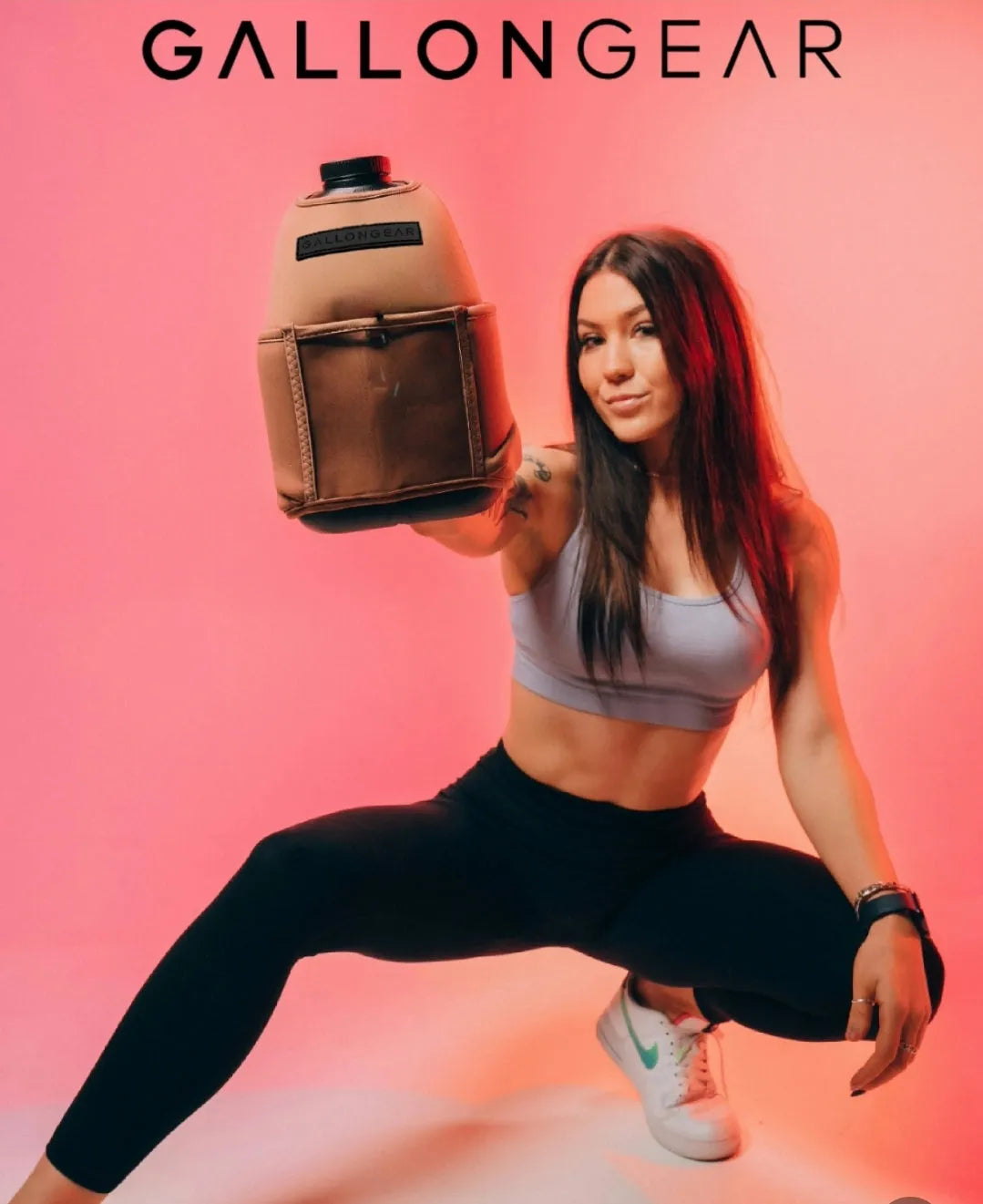 "2025" GALLON GEAR 1 GALLON BOOTY | GYM WATER BOTTLE SLEEVE (COYOTE BROWN)#
