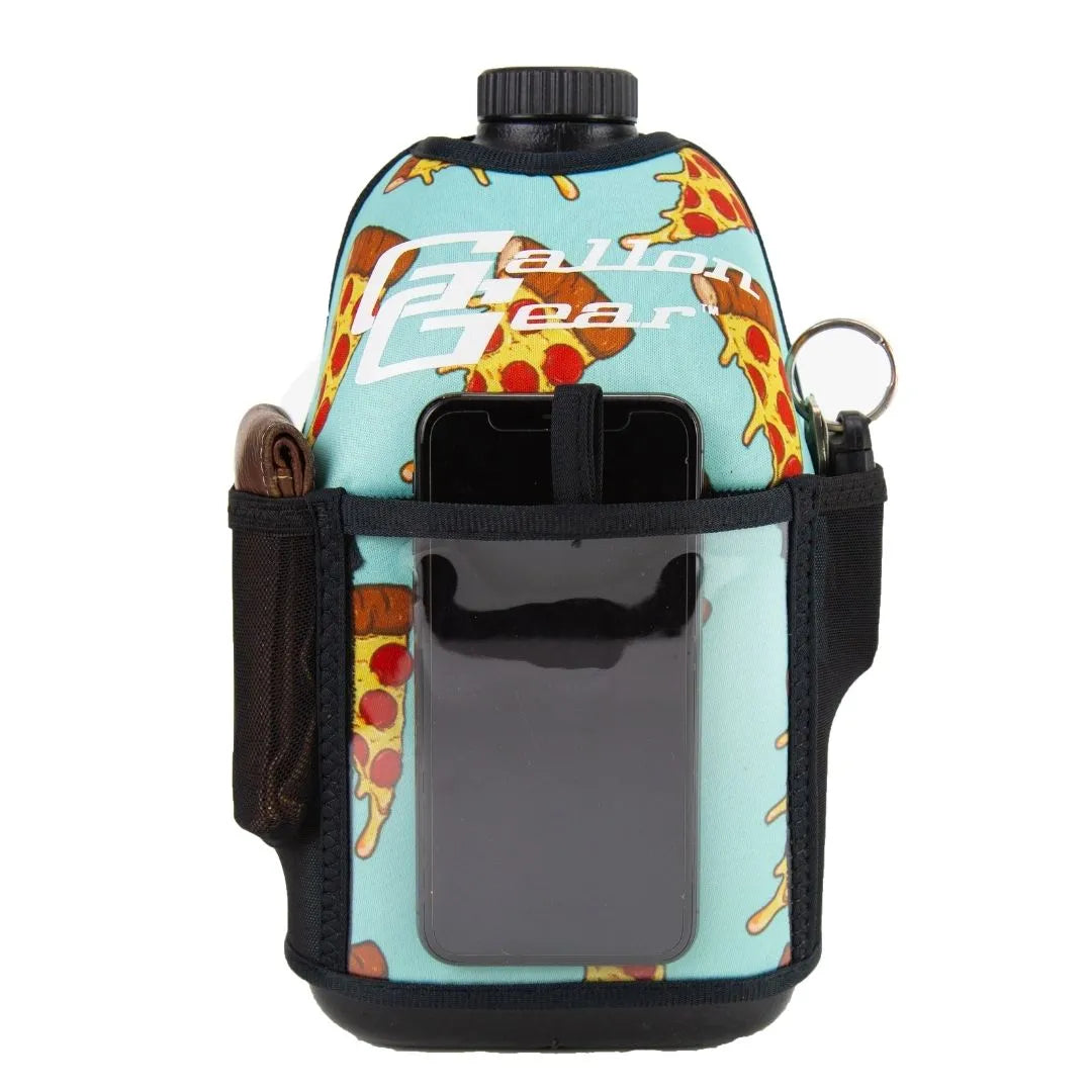 "2025" GALLON GEAR HALF GALLON BOOTY | GYM WATER BOTTLE SLEEVE (PIZZA AQUA)#