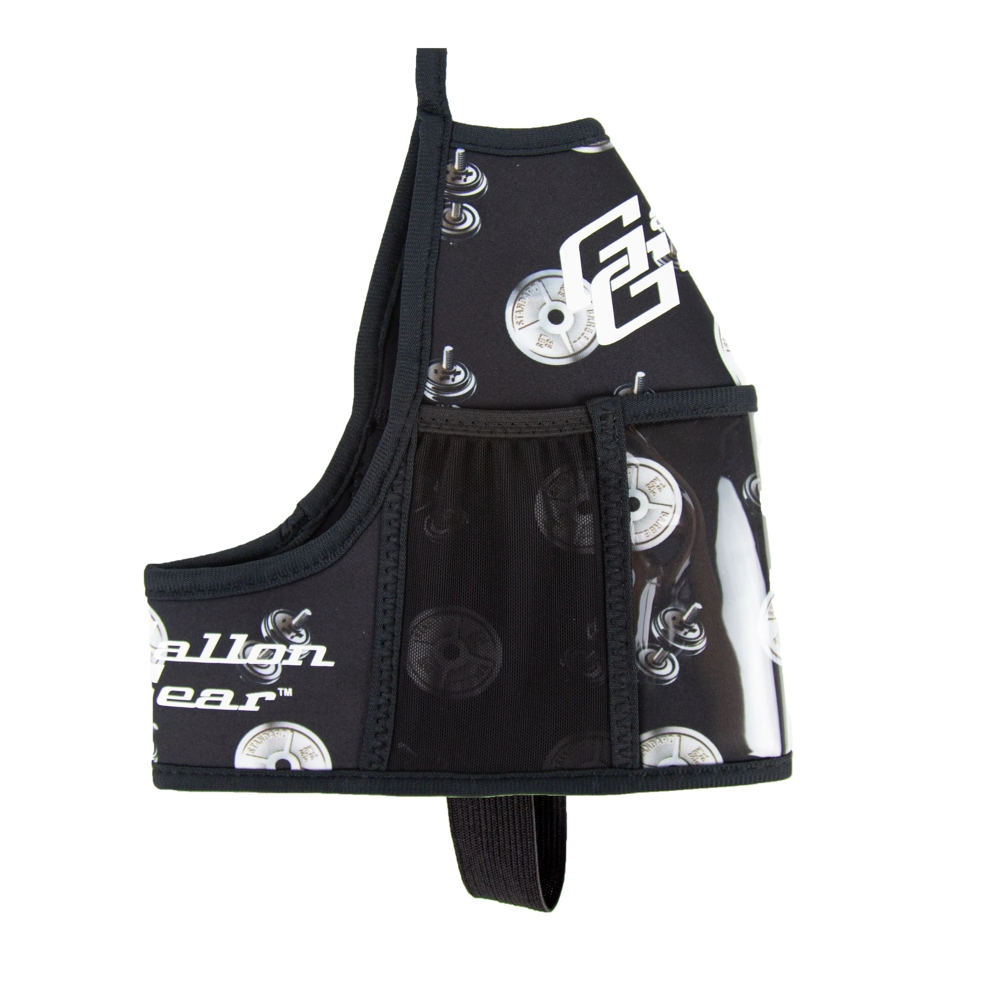 "2025" GALLON GEAR 1 GALLON BOOTY | GYM WATER BOTTLE SLEEVE (BARBELL BLACK/WHITE)