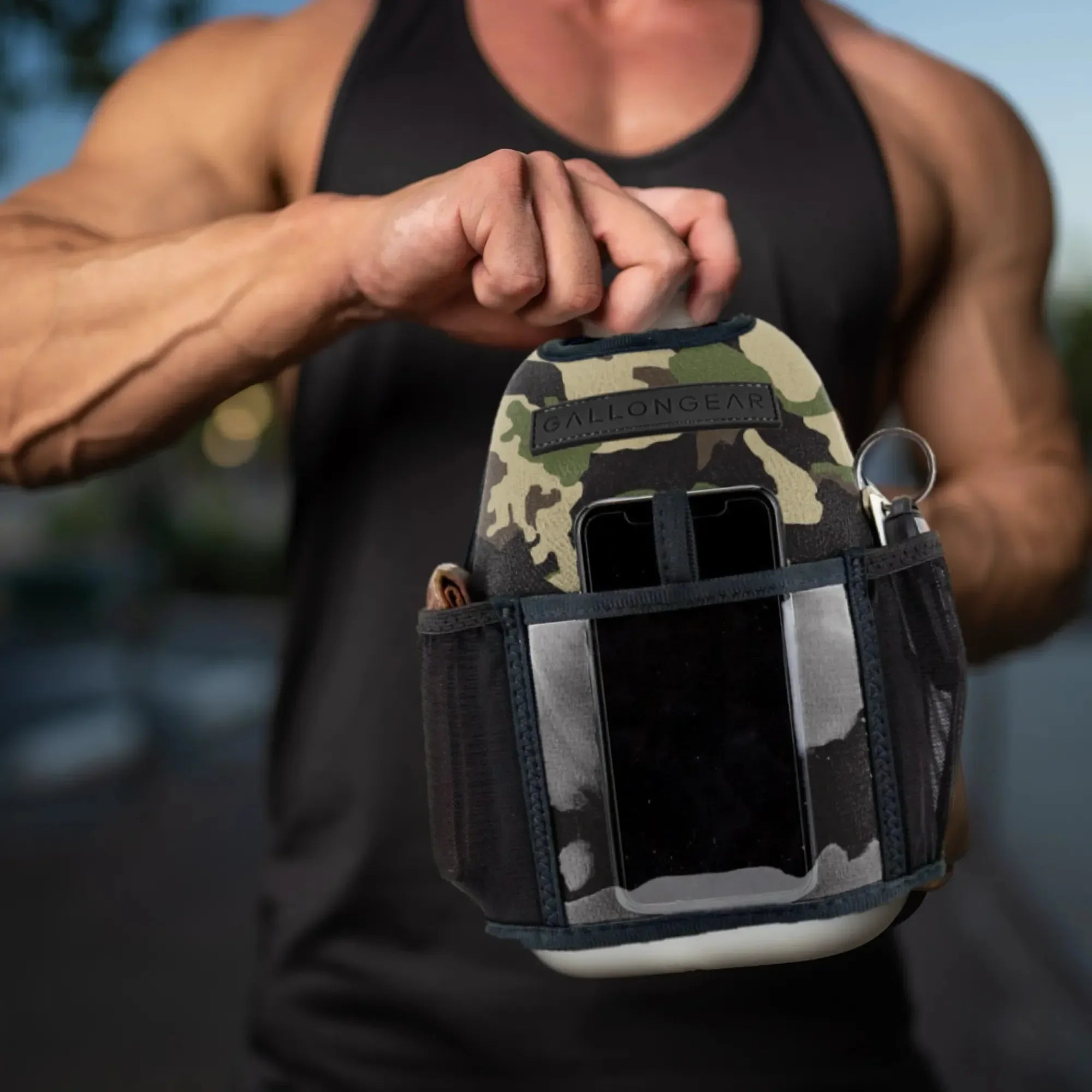 Insulated Gym Sports Sleeve | One Gallon Jug Water Bottle Sleeve | Gallon Gear | Camo V2