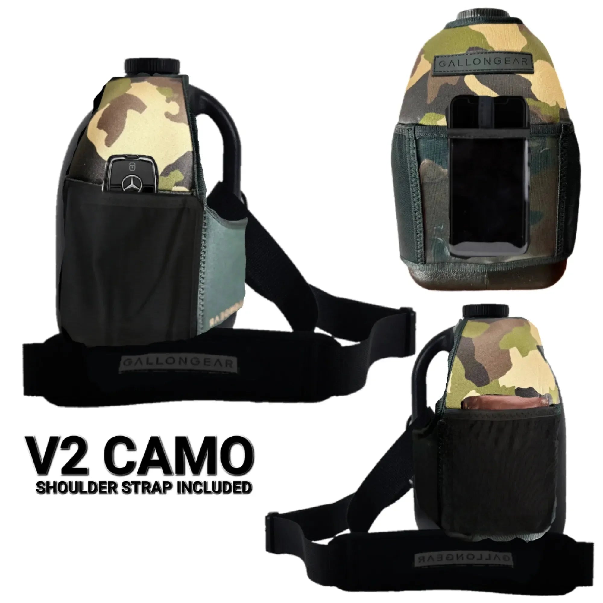 Insulated Gym Sports Sleeve | One Gallon Jug Water Bottle Sleeve | Gallon Gear | Camo V2