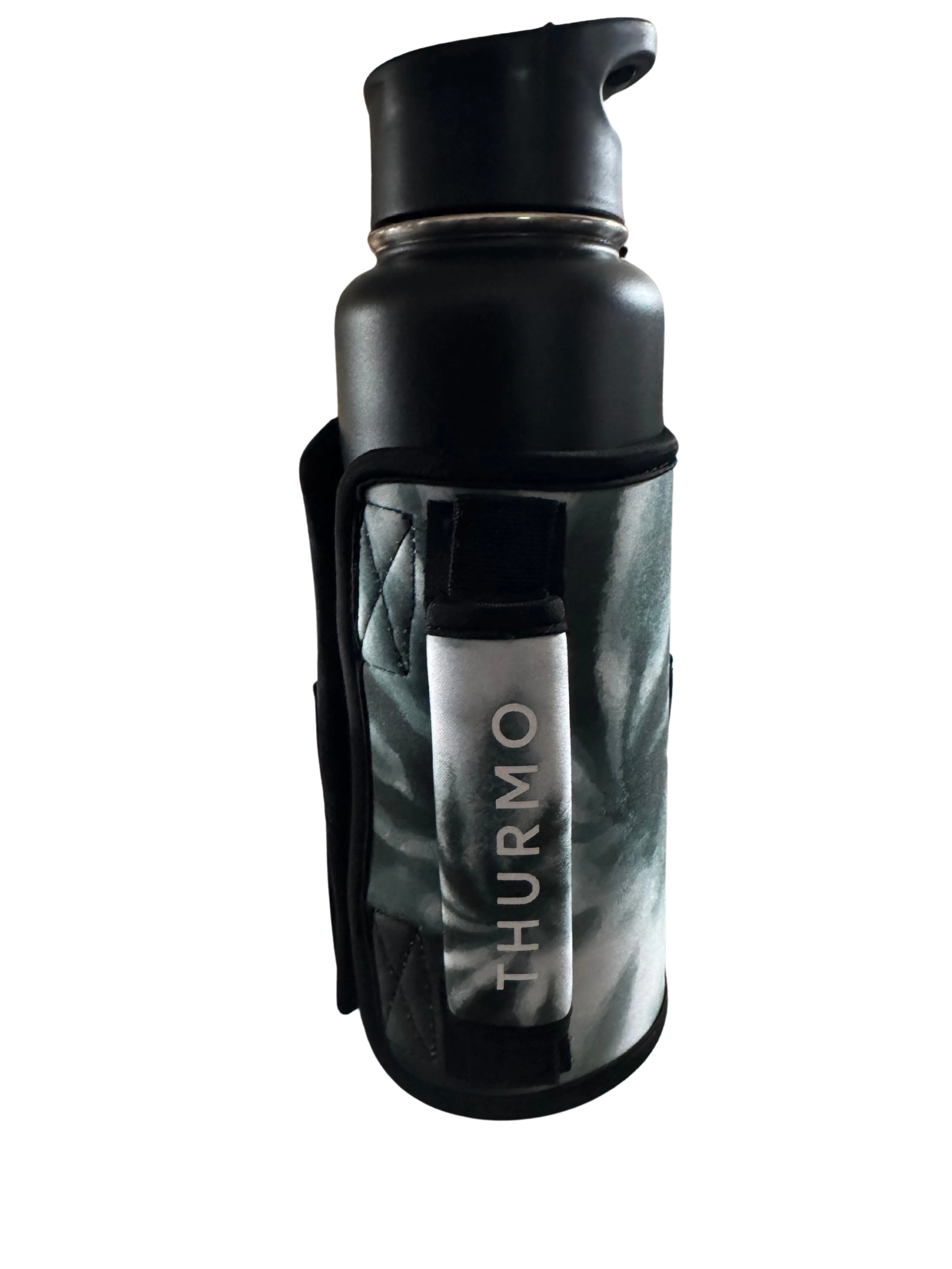 * IN STOCK * 2025 GALLON GEAR STAINLESS STEEL COMBO INSULATED WATER BOTTLE | WITH HANDLE SNAP TOP LID 40 OUNCE | GYM WATER BOTTLE WITH SLEEVE | NEOPRENE SLEEVE WITH CARRYING HANDLE TYE-DYE (BLACK BOTTLE - GREEN/WHITE/BLACK SLEEVE)