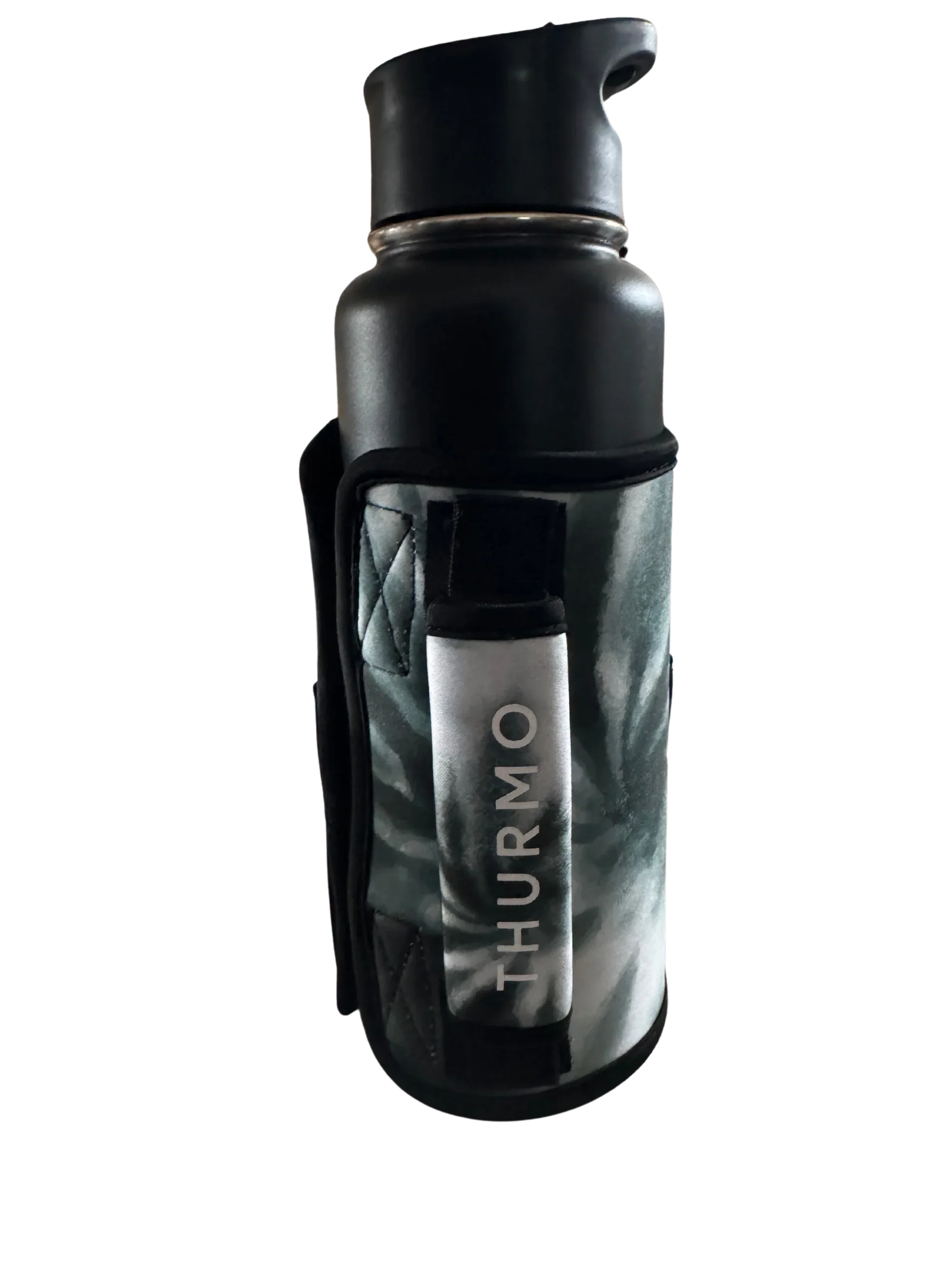 * IN STOCK * 2026 GALLON GEAR STAINLESS STEEL COMBO INSULATED WATER BOTTLE | WITH HANDLE SNAP TOP LID 40 OUNCE | GYM WATER BOTTLE WITH SLEEVE | NEOPRENE SLEEVE WITH CARRYING HANDLE TYE-DYE (BLACK BOTTLE - GREEN/WHITE/BLACK SLEEVE)