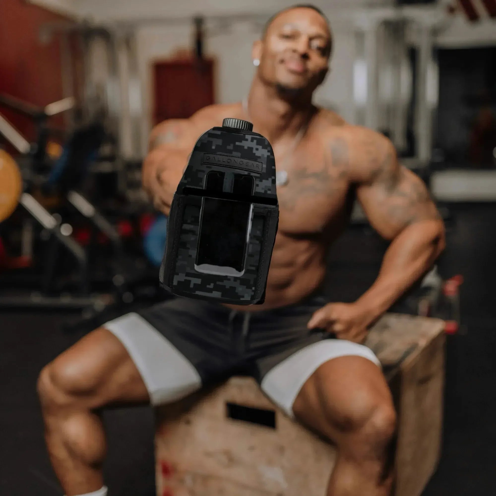 Insulated Gym Sports Sleeve | One Gallon Jug Water Bottle Sleeve | Gallon Gear | Digital Camo Black | Pre-Order